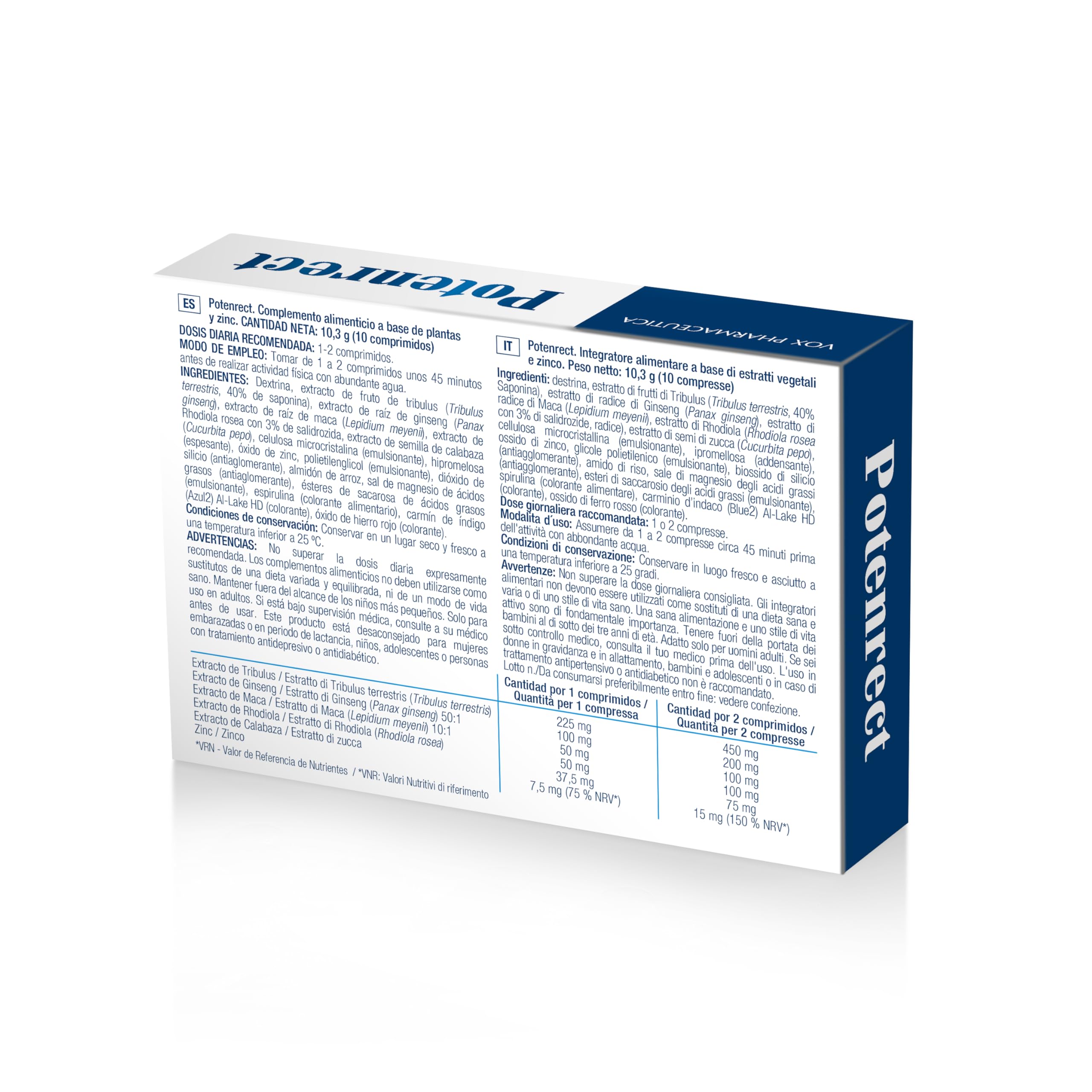 Elevador de vitalidad a base de plantas con Tribulus Terrestris, Ginseng, Maca y Rhodiola - 10 comprimidos para mayor vigor y resistencia (10 comprimidos, Activo)