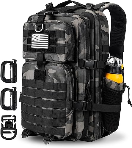 Miniatura 8 de Hannibal Tactical - Mochila táctica militar para campamento de 3 días, equipo de asalto para transportar carga, ligero y modular