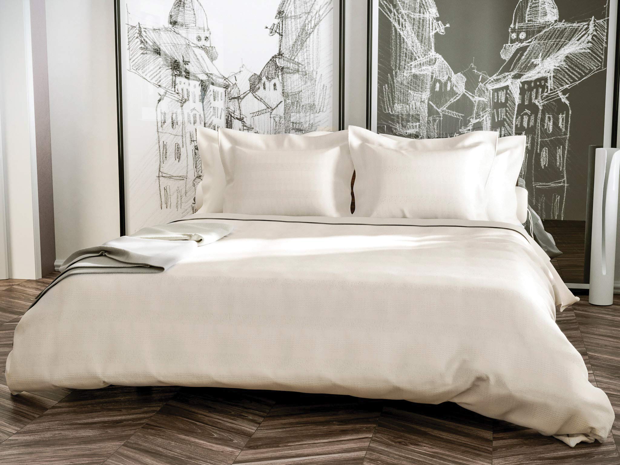Yellow Kristel Duvet Cover, 100% Cotton, Off-White, 200 x 220 cm, 1.0 Pieces