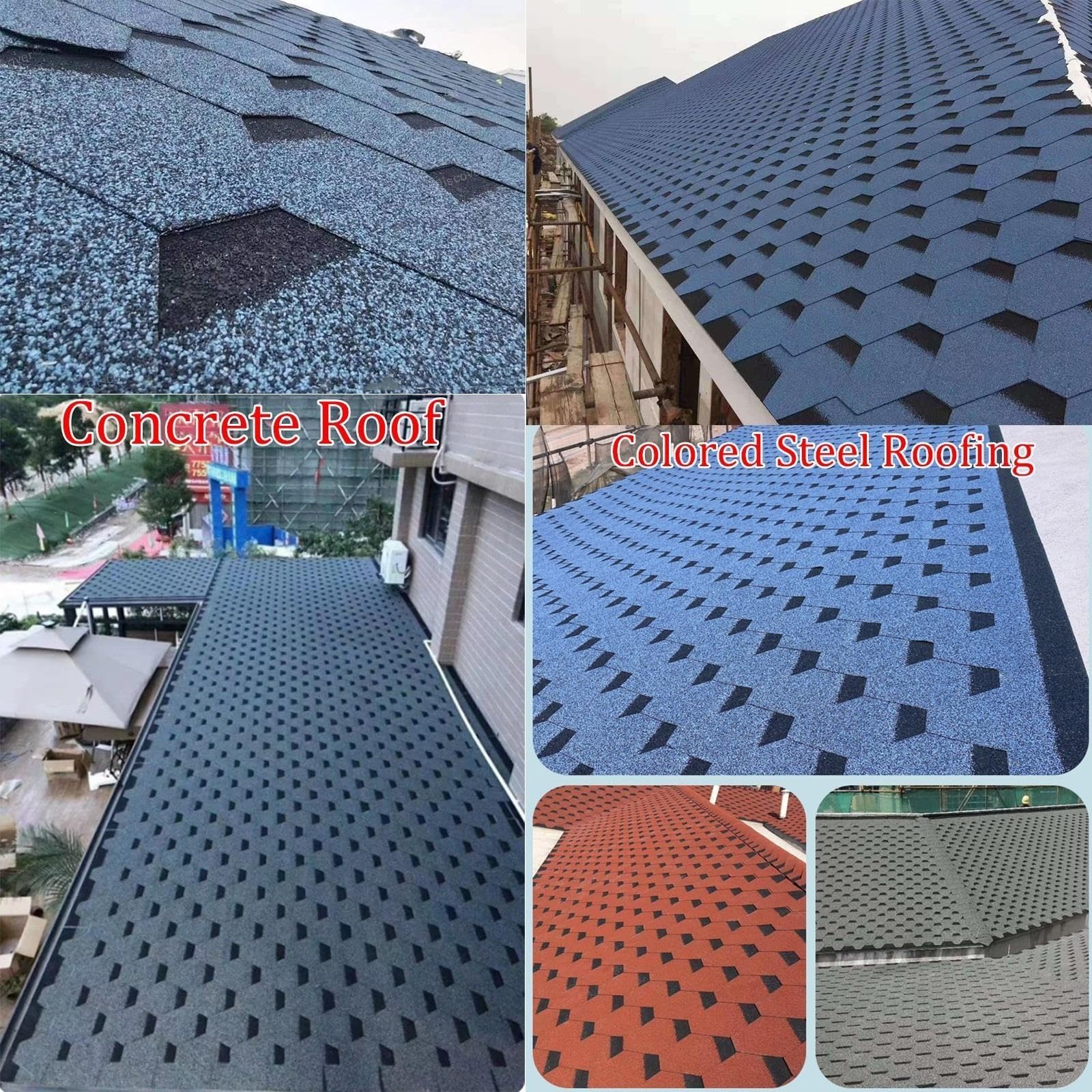 Tejas asfálticas impermeables de 39,37 x 12,79 pulgadas