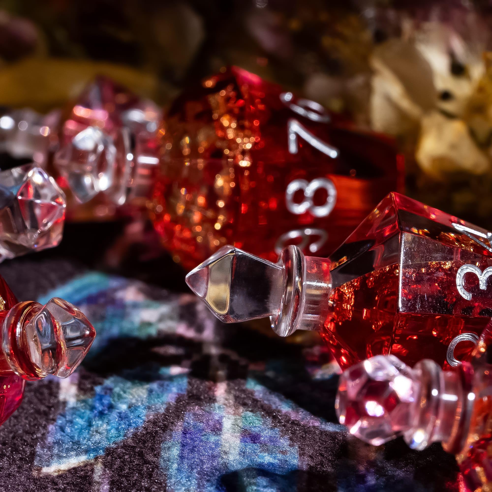 Cusdie 7-Die Sharp Edges DND Dice Set, Potion Shaped D&D Dice, Handcrafted Polyhedral Dice Set - Image 4