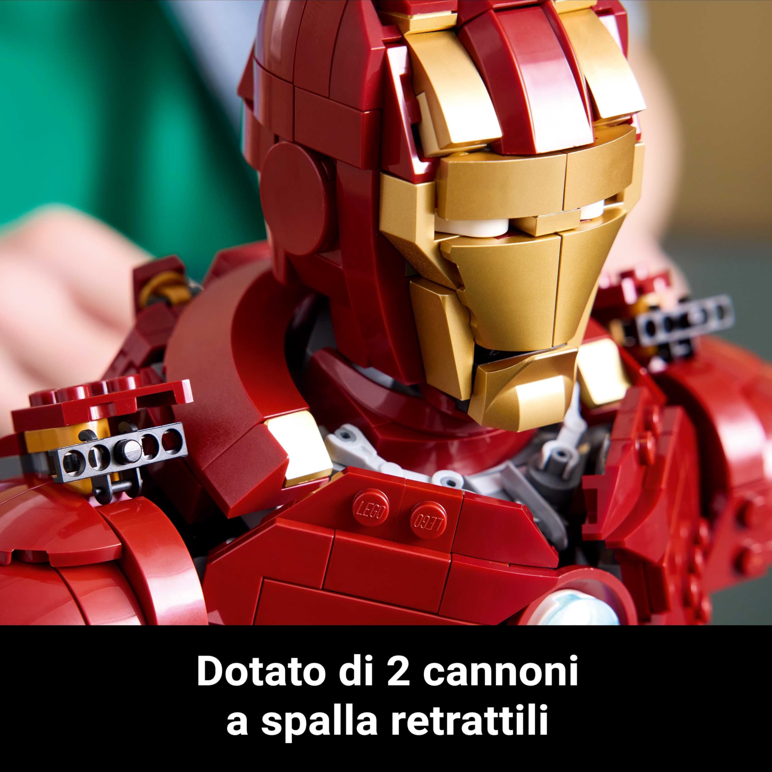 LEGO | Marvel Busto di Iron Man MK4 - Set di Costruzioni per Adulti Fai da Te con Minifigure di Tony Stark, Cannoni a Spalla e Testa Rotante - Regalo da Collezione per i Fan degli Avengers - 76327 | Set di modellini da esposizione per adulti, minifigure T