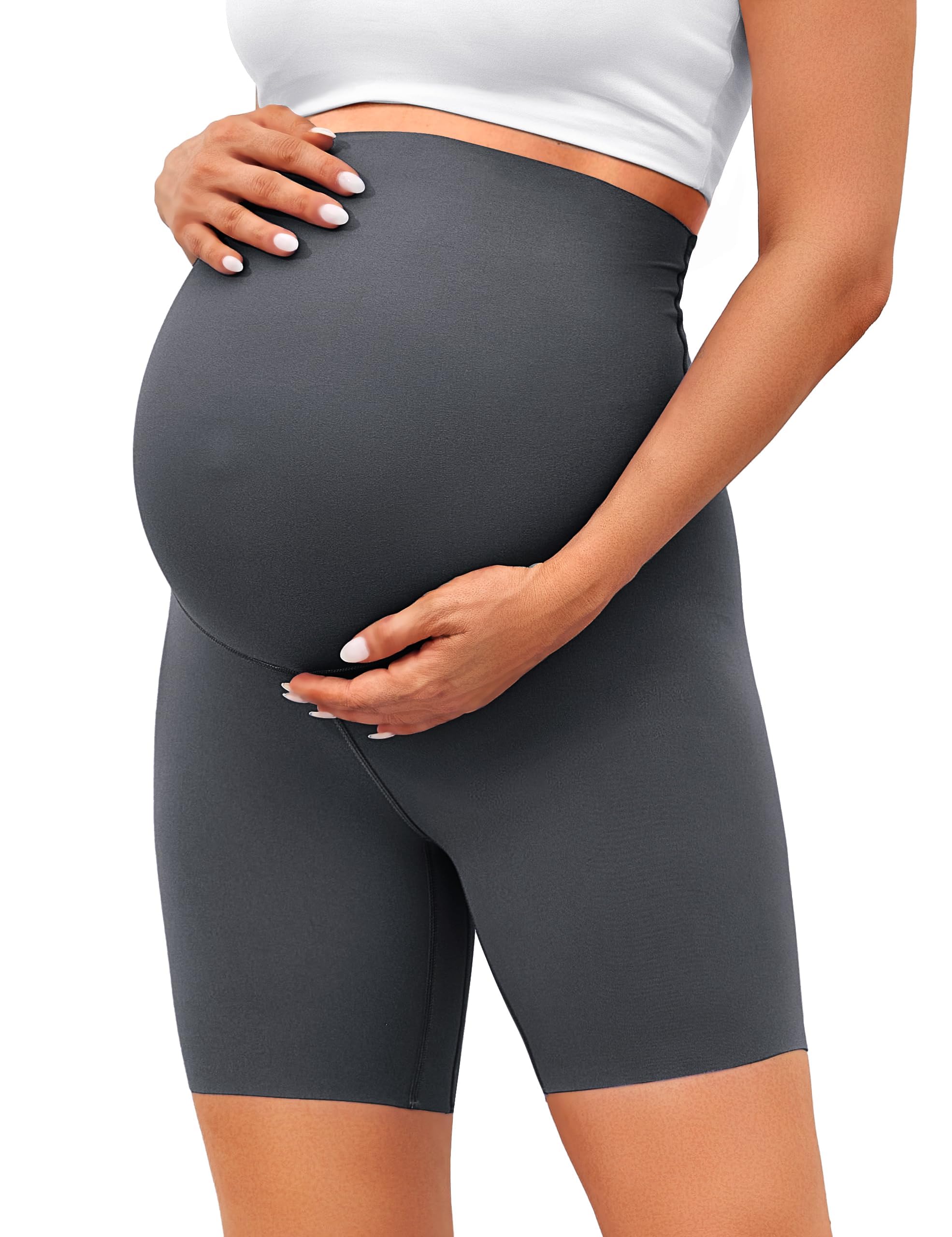 BAYDI Clouduxi Umstandsleggings Kurz -15cm High Waist Umstandshose Sommer Blickdichte Schwangerschaftsleggings Komfortable Umstands Radlerhose