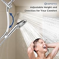 Vista 6 de Combo de Cabezales de Ducha de Mano con Doble Filtro, HOPOPRO Juego de Cabezales de Ducha de Lluvia de Alta Presión de 15 Modos con Filtro