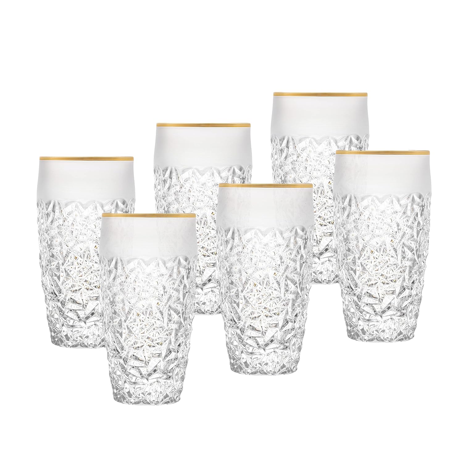 Barski - European Quality Glass - Crystal - Set of 6 - Highball - Hiball Tumblers - 16