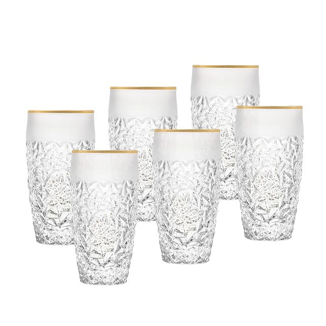 Barski - European Quality Glass - Crystal - Set of 6 - Highball - Hiball Tumblers - 16