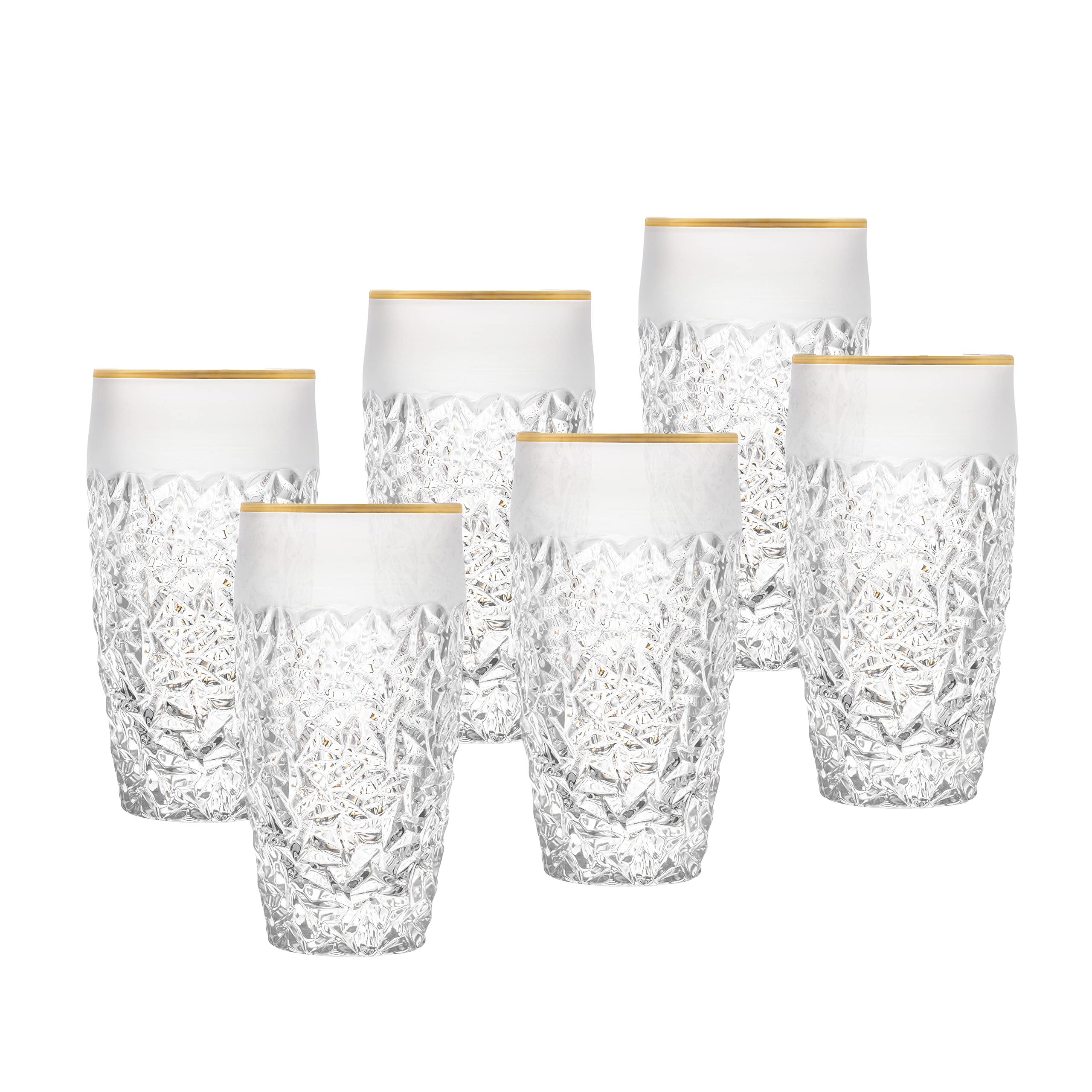 Barski - European Quality Glass - Crystal - Set of 6 - Highball - Hiball Tumblers - 16