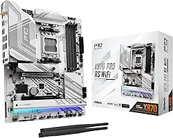 ASRock Placa mãe X870 Pro RS WiFi AMD Ryzen Socket AM5 ATX USB4 DDR5 8000 MHz 256 GB SATA3 6,0 Gb/s