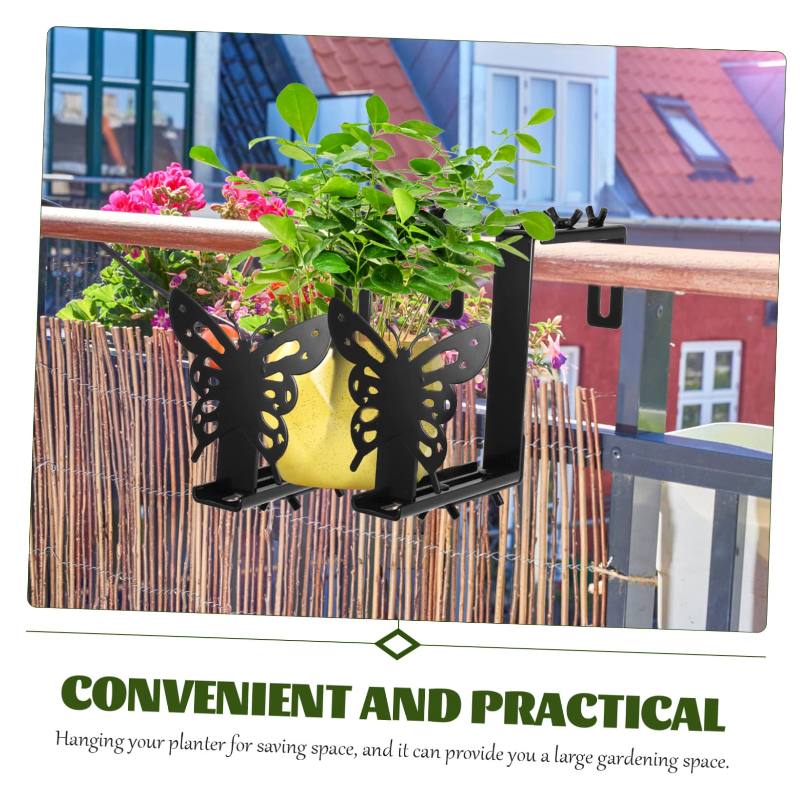 Happyyami 2pièces Crochets De Clôture pour Plantes Extérieur Crochets pour Jardinières Et Paniers Suspendus Supports Muraux Réglables pour Pots De Fleurs Et Décorations