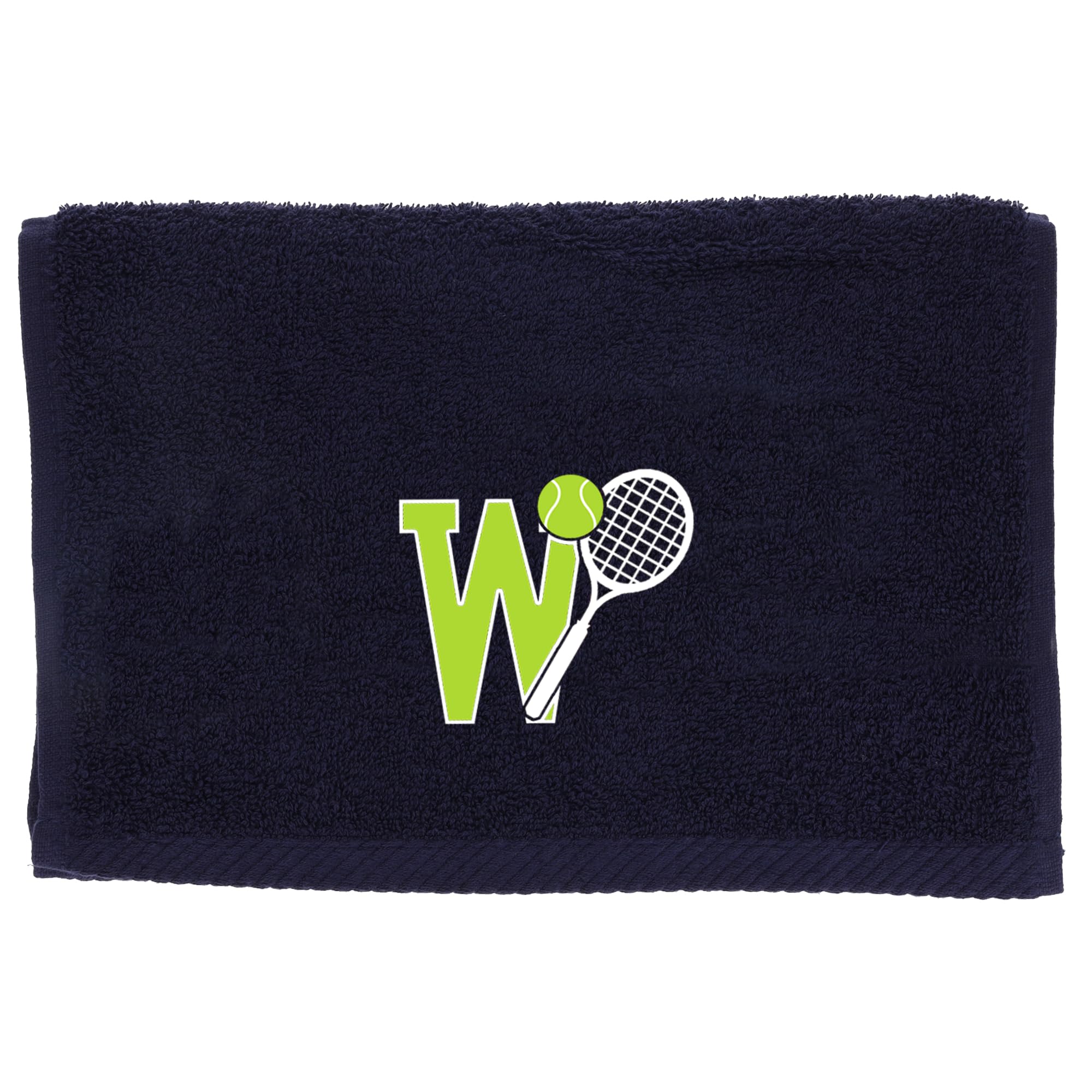 Always Looking Good Tennis Towel with Monogrammed Embroidery Initial Gift for Men & Women, Training Accessory Gift, Gym Towel Present for Tennis Players Birthday, Retirement, Christmas - Navy, W