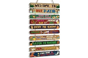 Welcome to Our Patio Porch Rules Signs - Rustic Wood Patio Porch Decorations