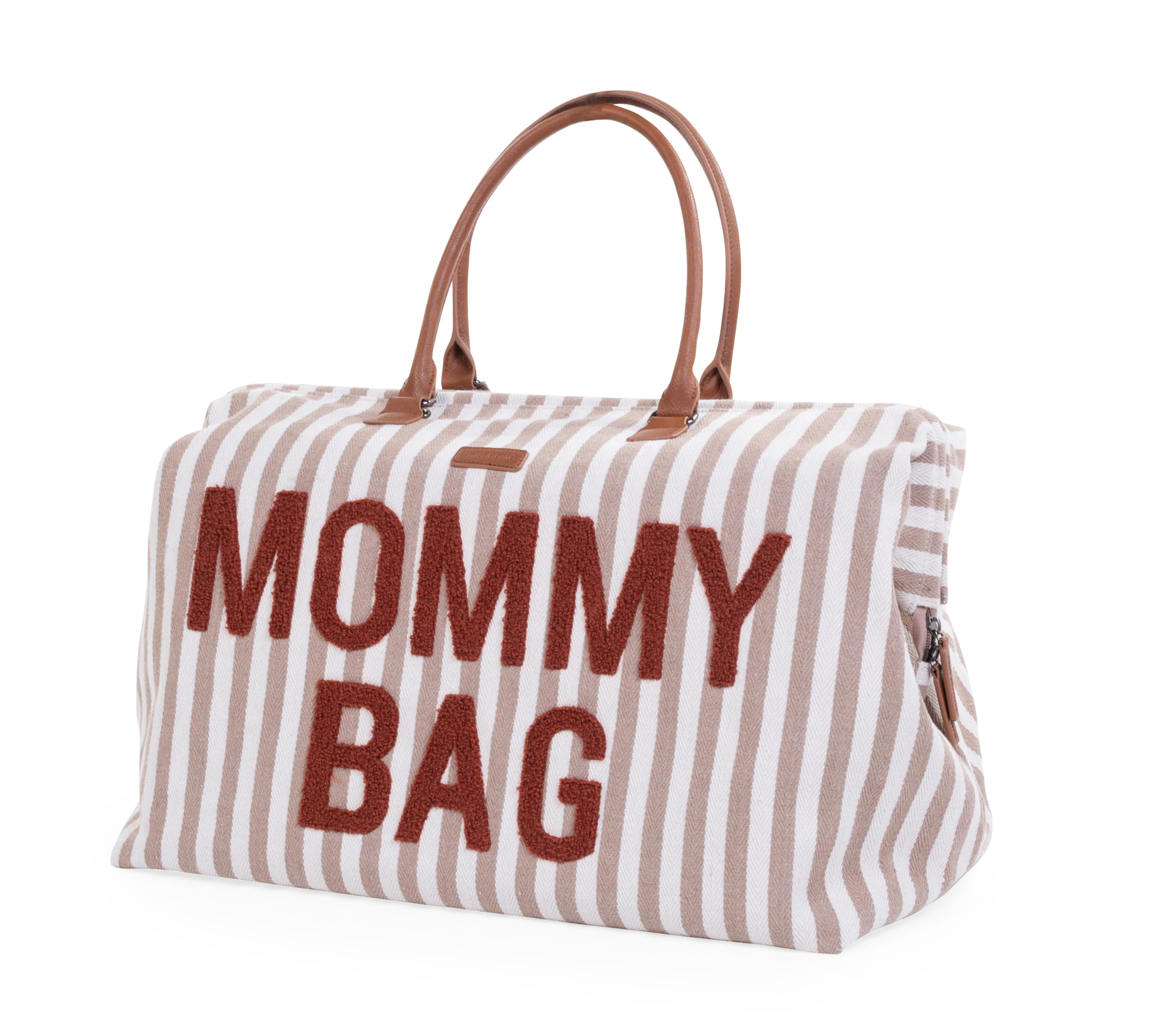 CHILDHOME, Mommy Bag, Borsa per la Mamma, Cambio il Pannolino, Maternità, Borsa da Viaggio, Grande capacità, Fasciatoio, Tracolla regolabile, Compartimenti, Multifunzione,Passaggio Valigia,Righe Terra