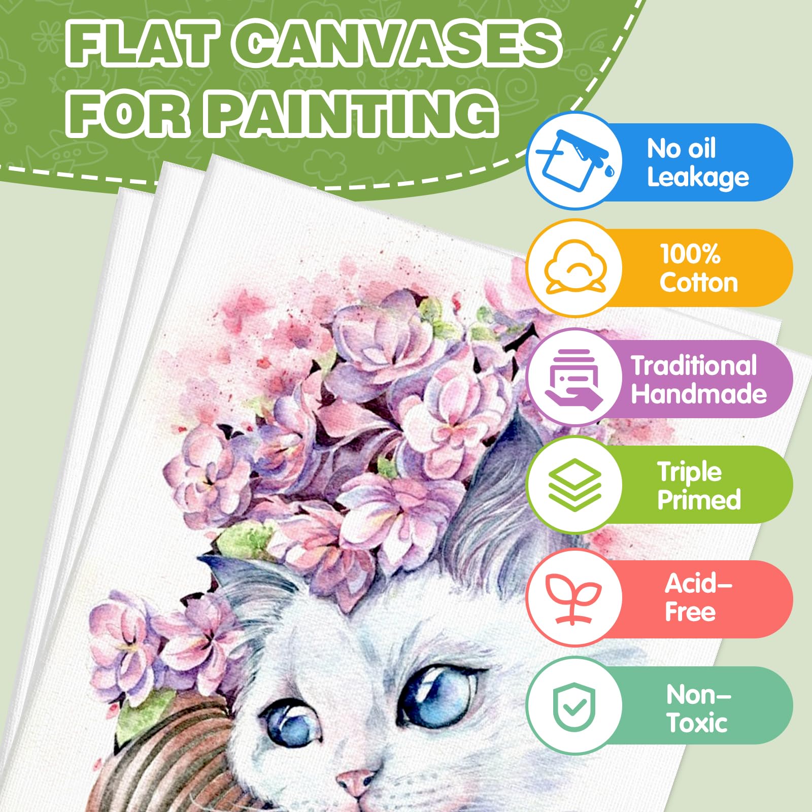 Lot de 10 toiles 40,6 x 50,8 cm pour peinture