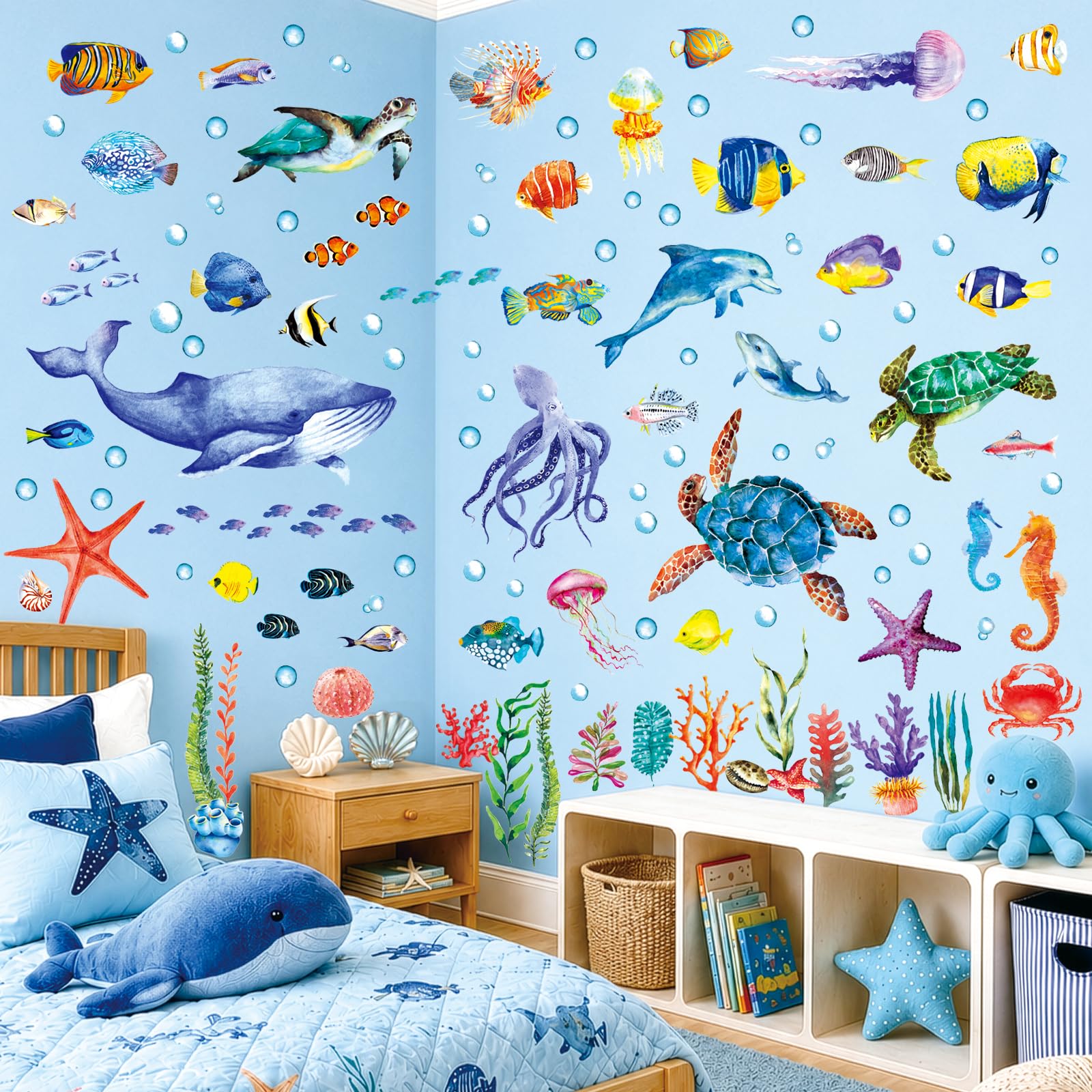 Amazon.co.jp: DECOWALL 海の中 ウォール ステッカー デコ 幼稚園