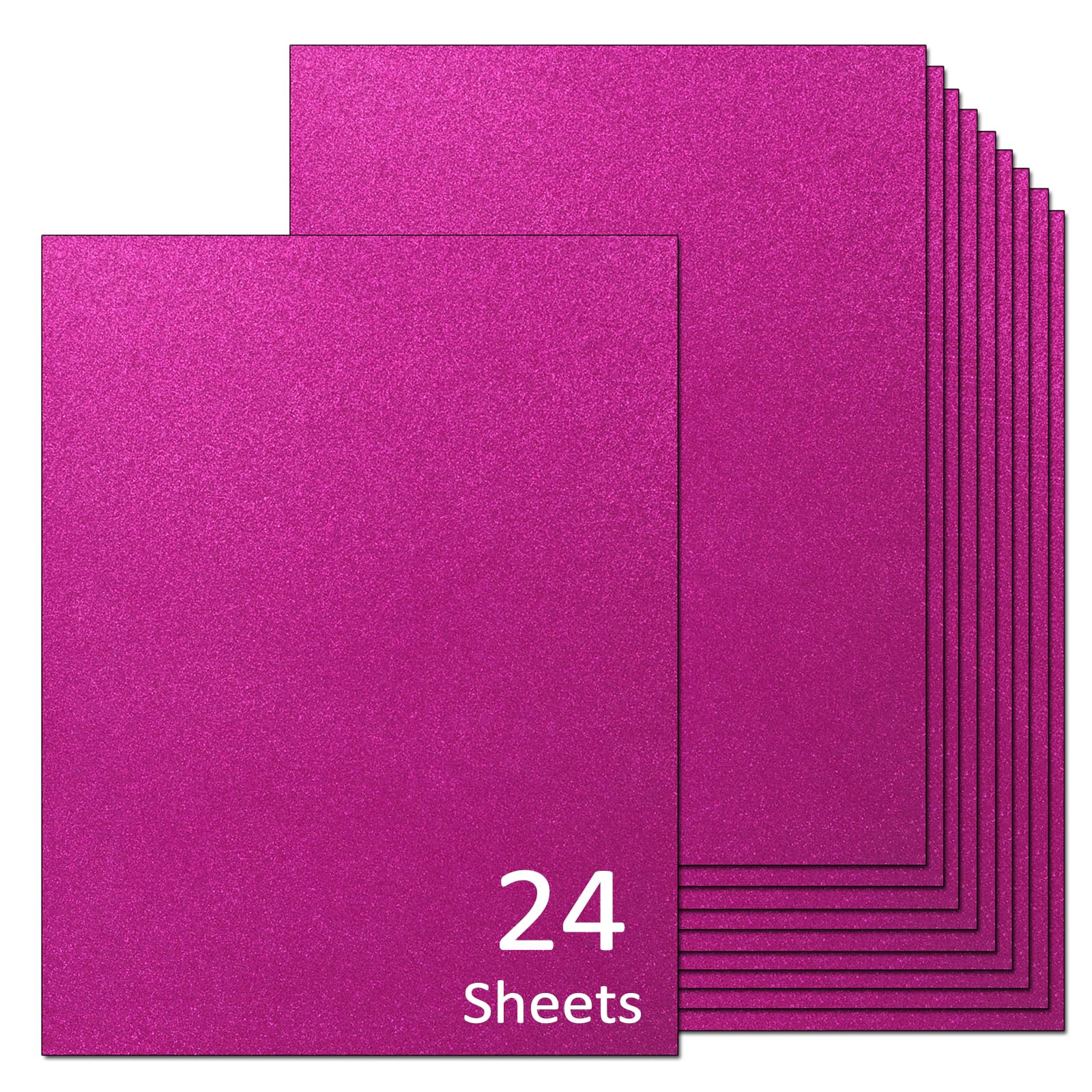 Cartulina con purpurina roja rosa de 8.5 x 11 pulgadas, 24 hojas de cartulina brillante pesada para álbumes de recortes, manualidades, bricolaje, cumpleaños, decoración de fiesta de boda, 90 libras