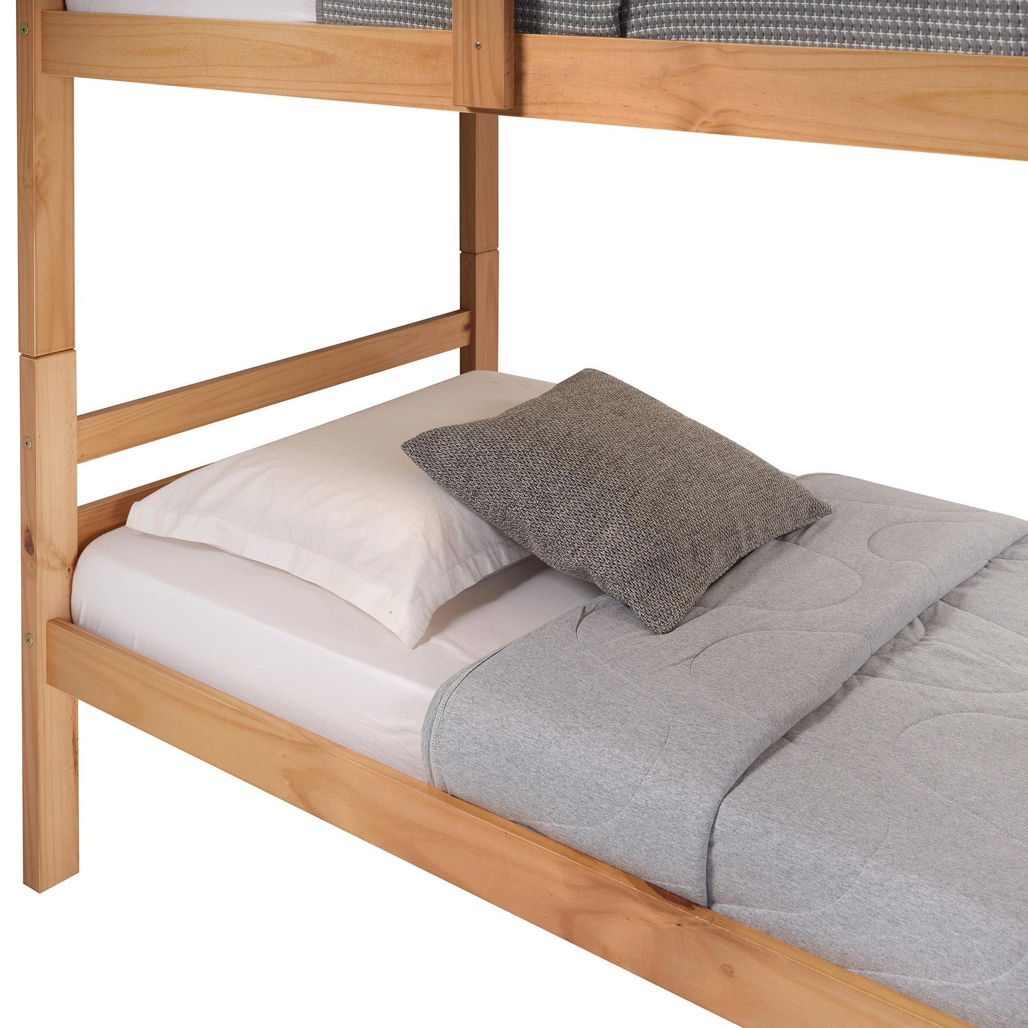 Buyqualia - Litera de Madera Color Miel Roble 154x104x199 cm | Cama Doble Compacta con Diseño Clásico para Niños y Adultos | Estructura Resistente de Pino