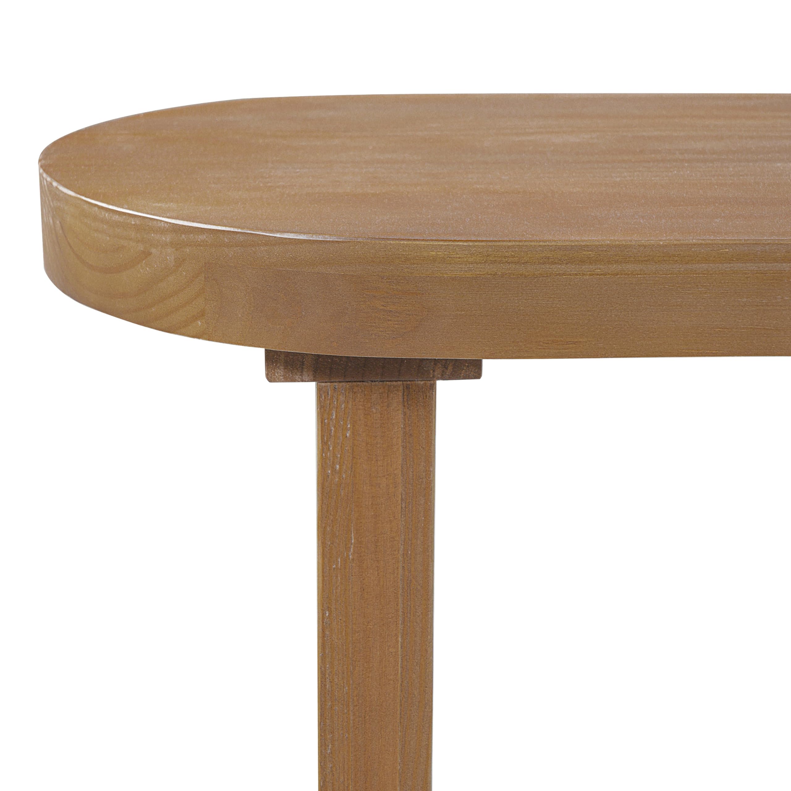Christopher Knight Home Arford 62.8" Indoor Pine Dining Bench, Solid Wood Bench Seat for Dining Table, Modern Oval Dining Seat, Spacious Seating, Long Footstool for Living Room Dining Room, Pine Wood