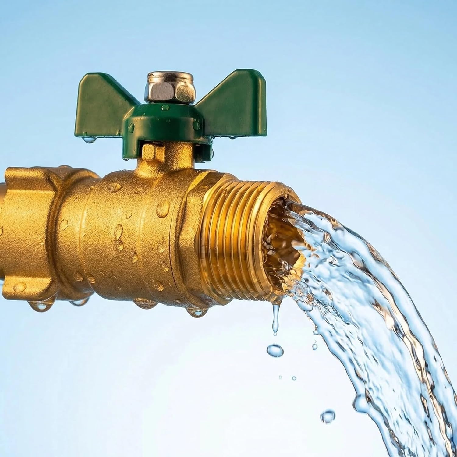 Garden Hose Brass Shut Off Valve, High Flow Hose Ball Valve 3/4" GHT Brass Water Valve Shutoff Tool with Rubber Washers, Garden Hose Connector Adapter Fittings (1 Pack)