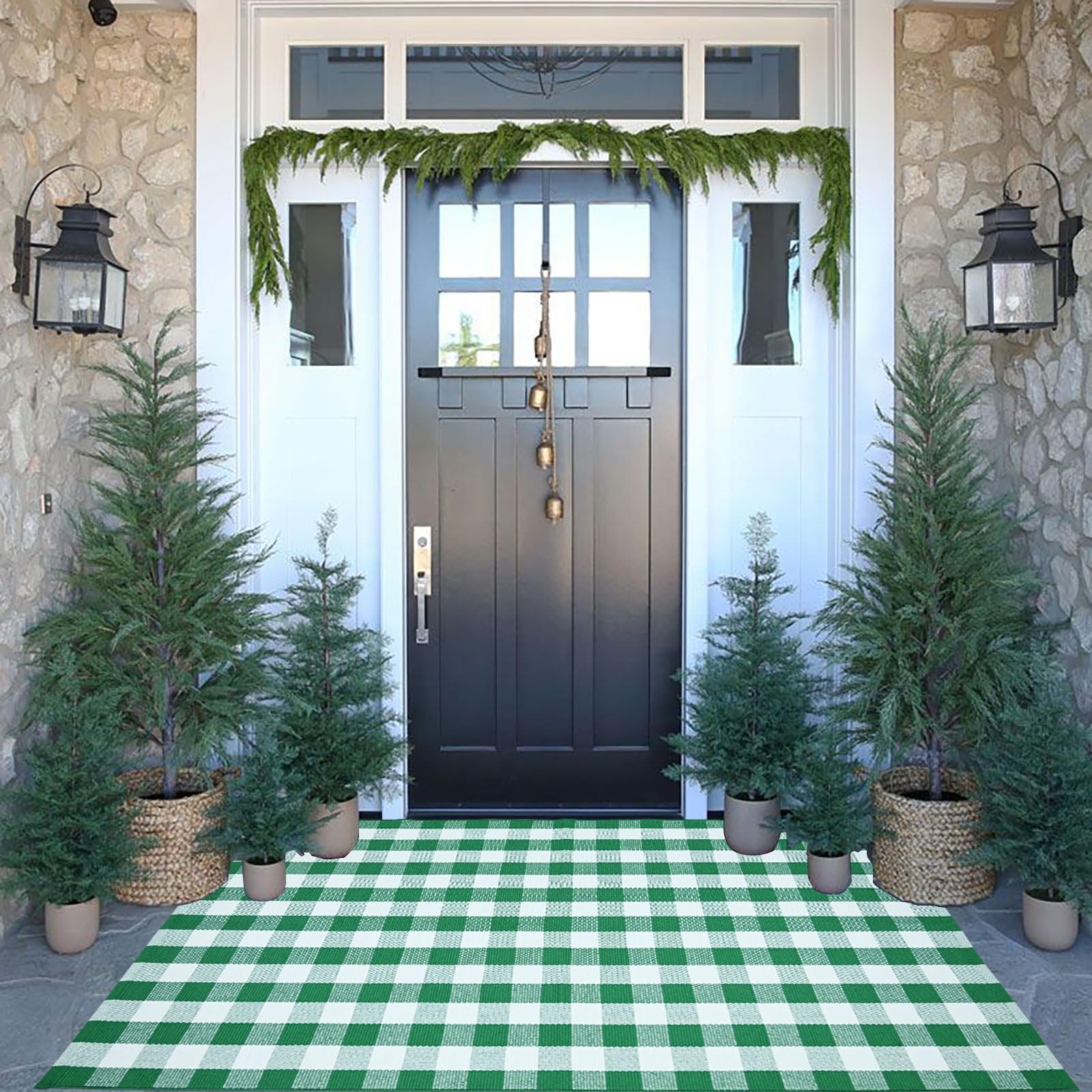 Buffalo Plaid Outdoor Rug - Spring Doormat -2