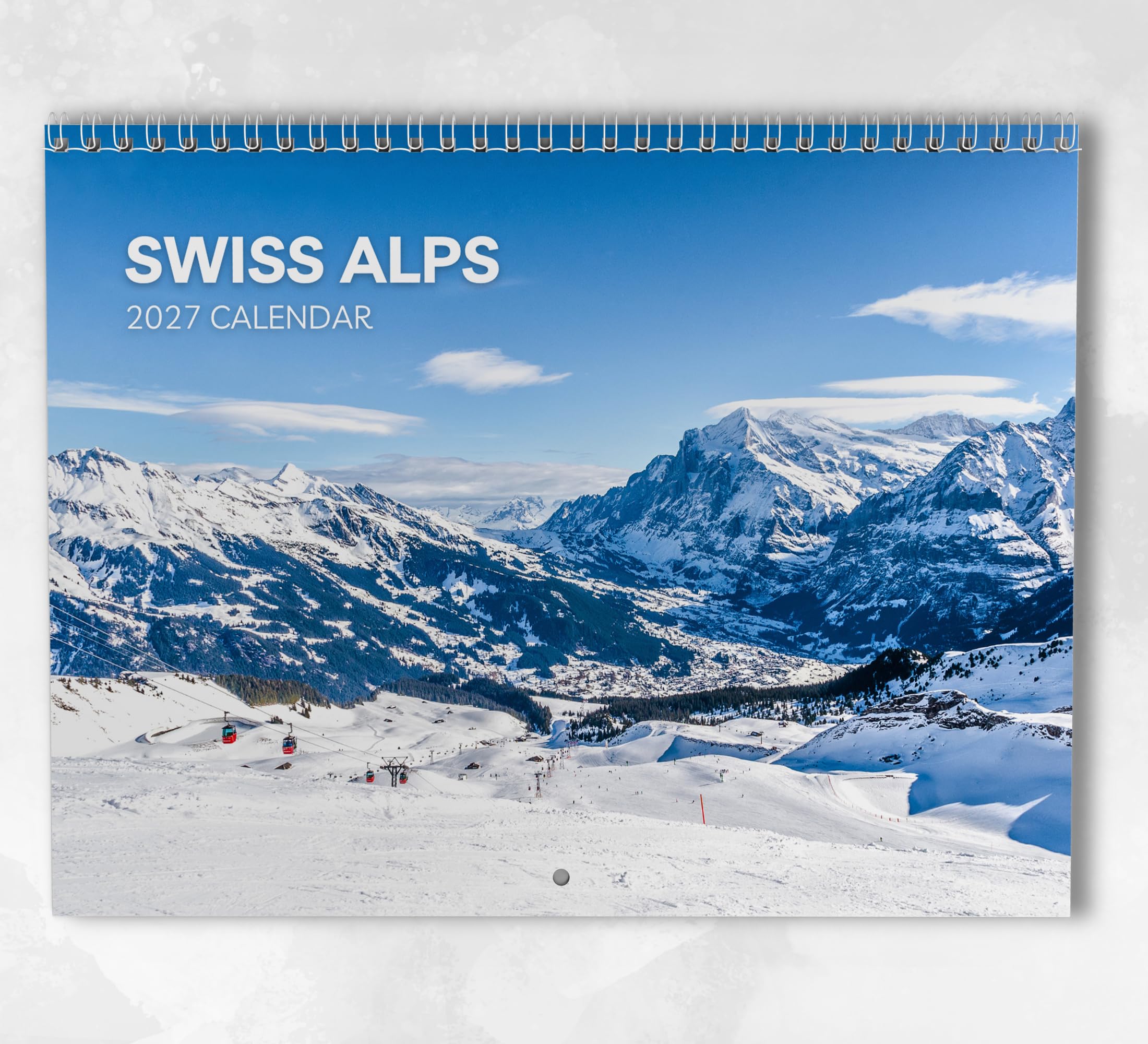 Swiss Alps Calendar 2027: Monthly Wall Calendar with Notes, Hanging A3 Size, Includes key dates & holidays