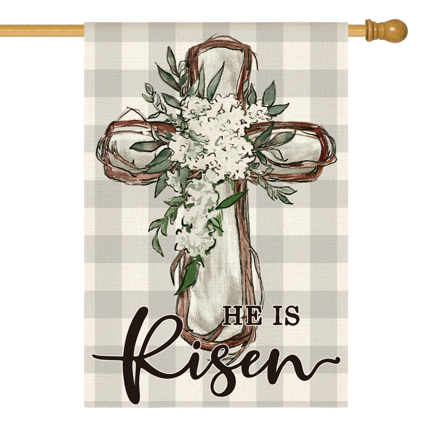 Drapeau de maison de Pâques He Is Risen AVOIN colorlife 71x101 cm - 8