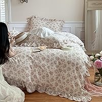 Vista 35 de BuLuTu - Juego de funda de edredón individual de muselina, diseño a rayas, funda de edredón tipo gasa de algodón con 2 fundas de almohada, ropa