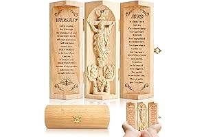 Openable Wooden Cylinder Sculpture of Jesus Christ