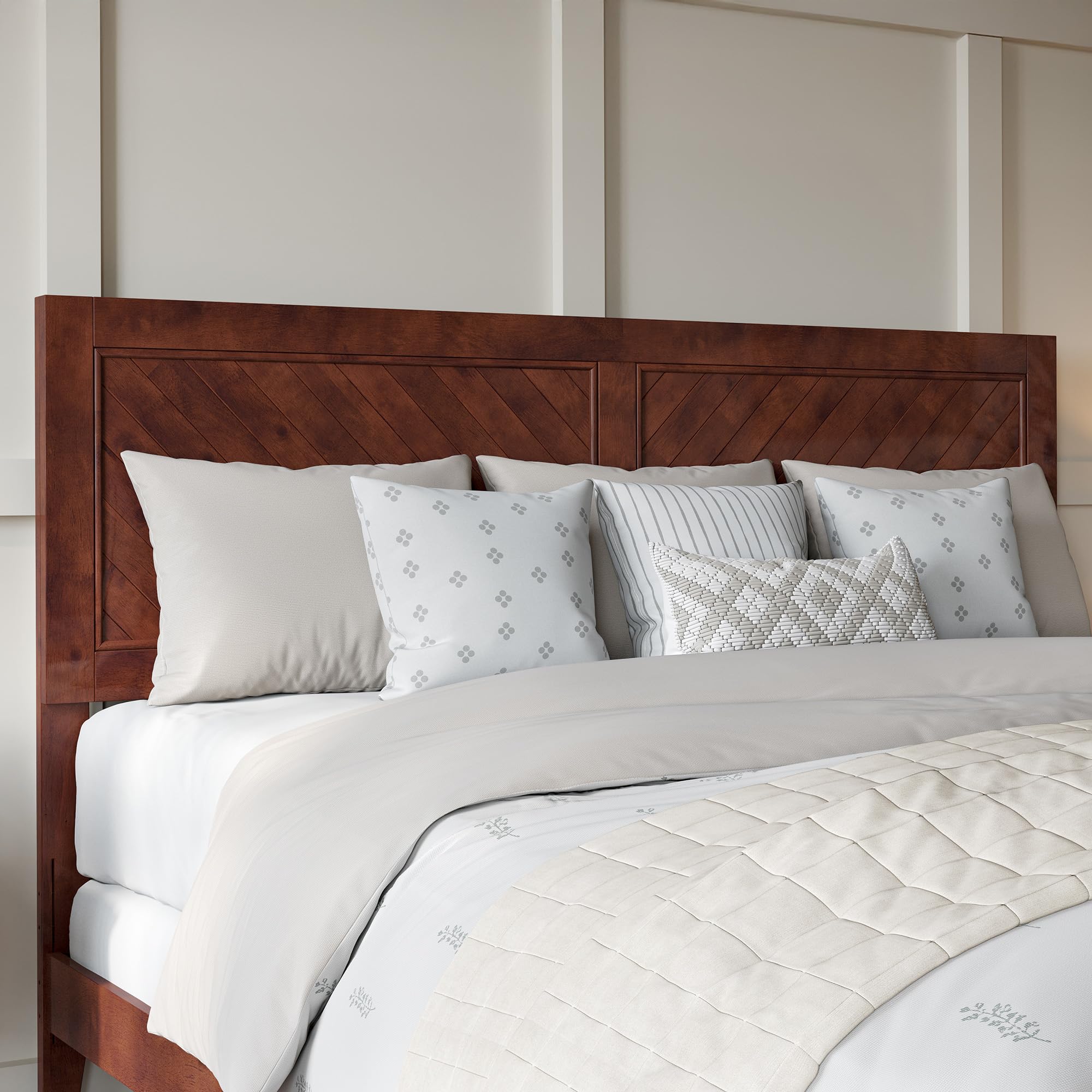 AFI, Canyon King Solid Wood Rustic Farmhouse Headboard, Walnut