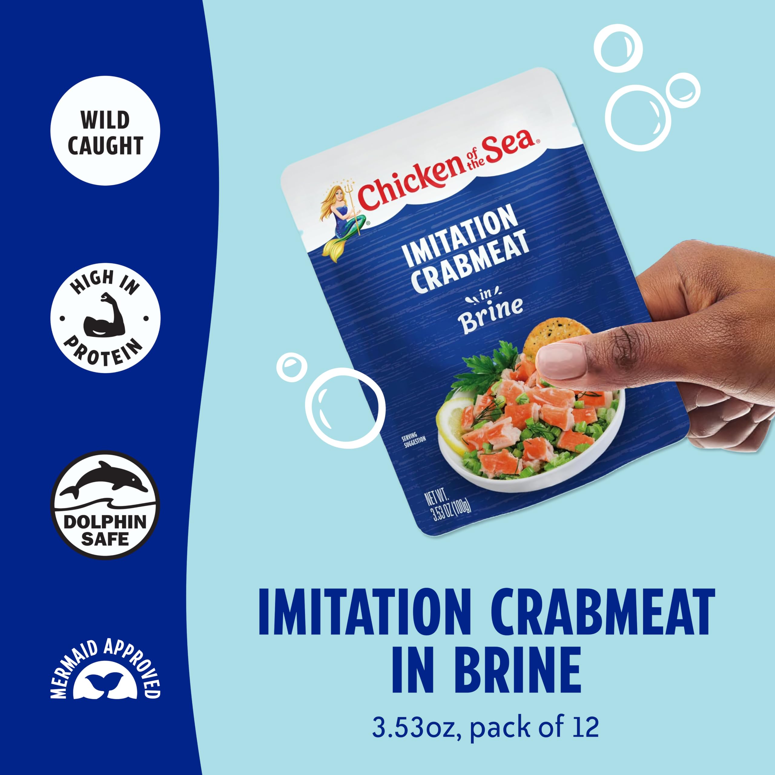 Chicken of the Sea Imitation Crabmeat in Brine, 3.53 oz. Packet (Box of 12)