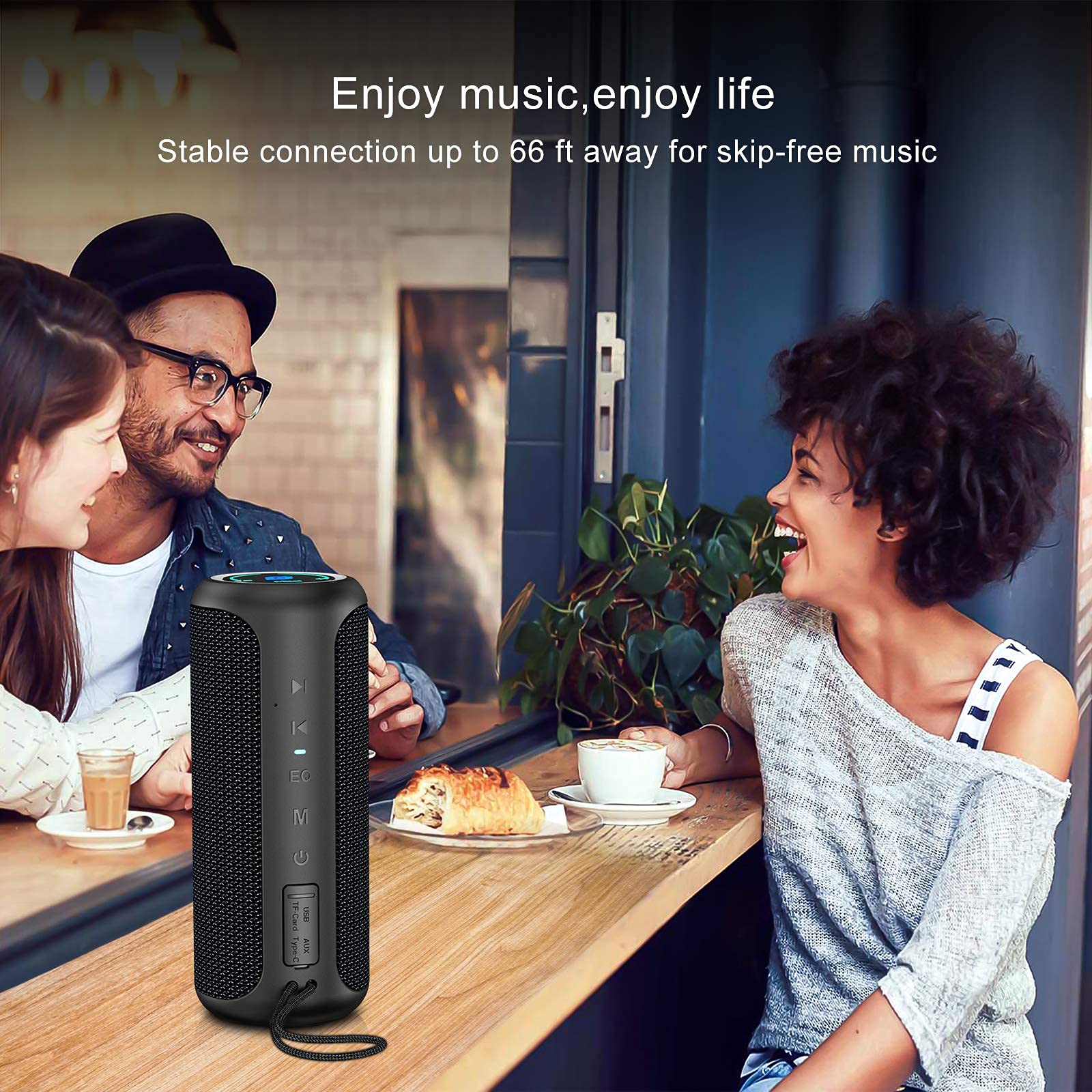 Altoparlante Bluetooth KODAK 60W: suono stereo coinvolgente, impermeabilità IPX5, TWS, DSP e