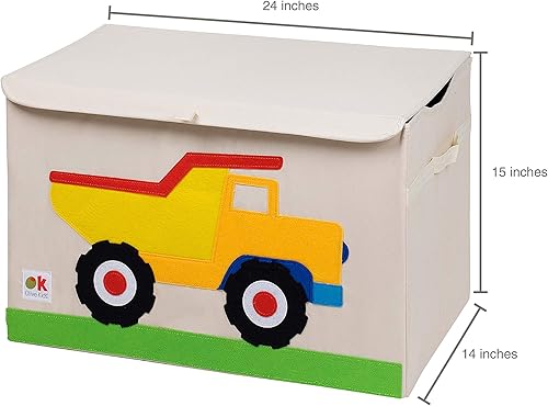Miniatura 5 de Wildkin Baúl de juguete de tela para niños y niñas, mide 24 x 15 x 14 pulgadas, almacenamiento de juguetes, cuenta con mango de gartería e inserto