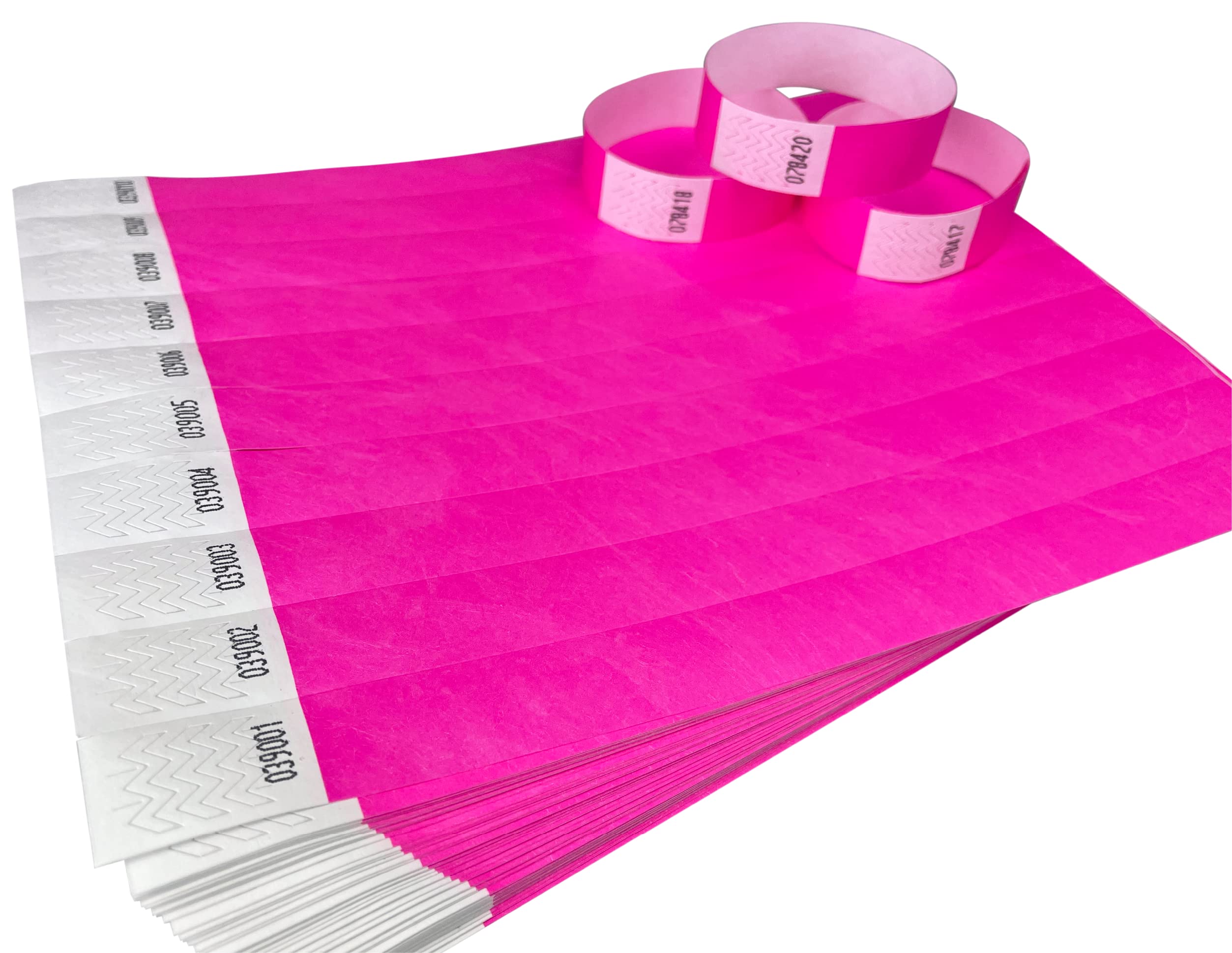 3000 Wristbands Neon Pink Tyvek Identification Wristbands for Events, Security, Parties, Festivals