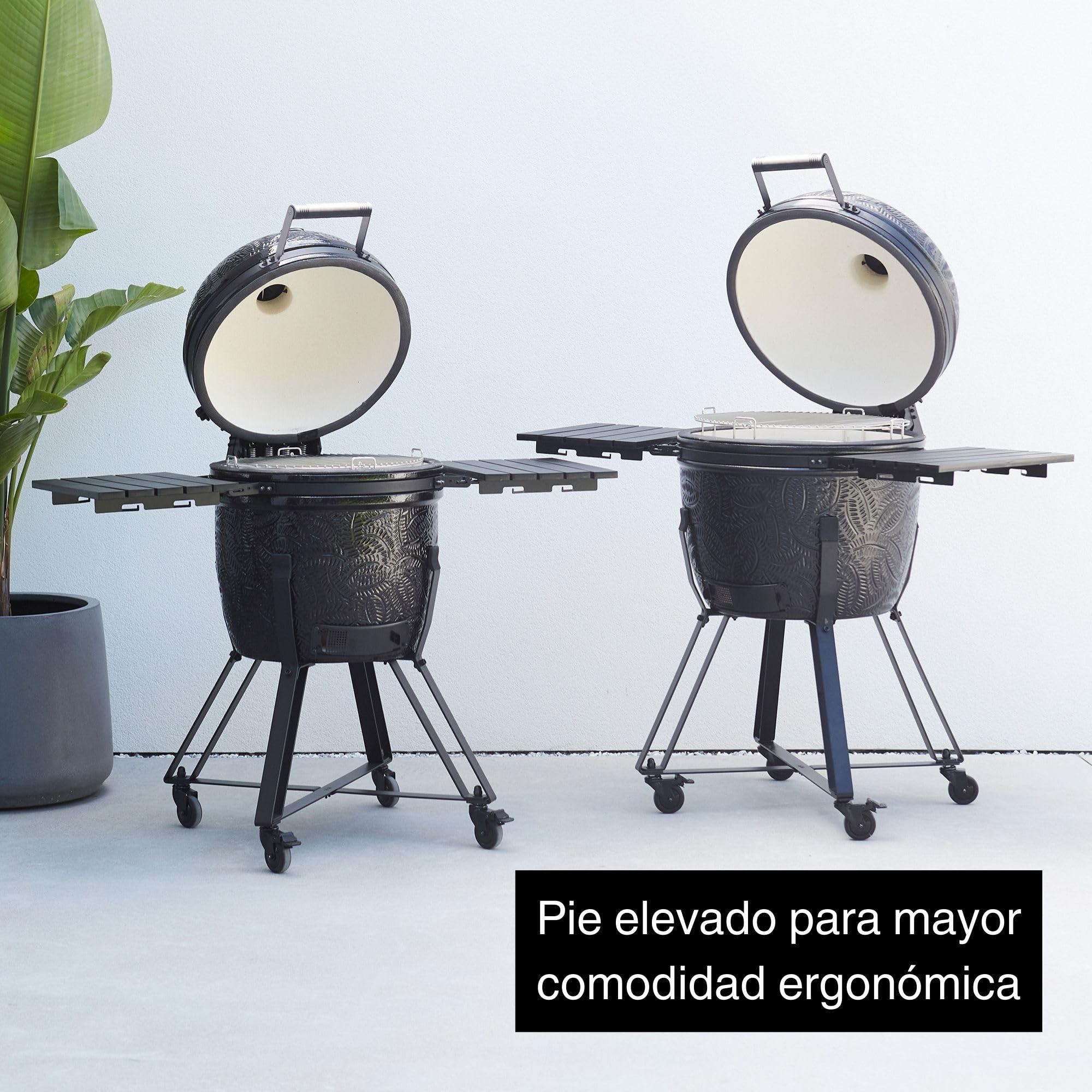 Barbecook Barbacoa Kamado Kamal 2.0 Grill, ahumar, Vapor, Asar, Grande, Negro, 128x78x115cm
