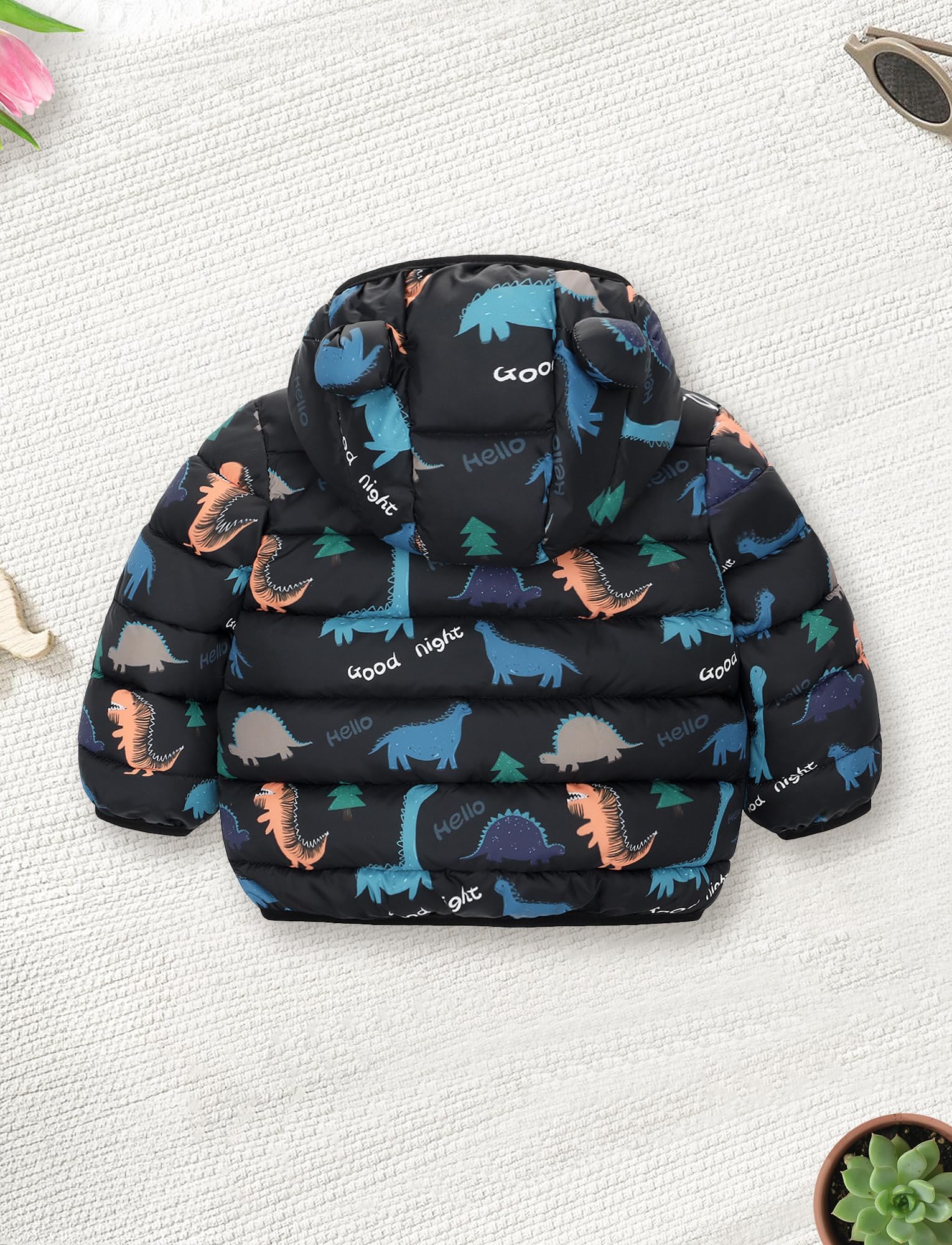 Happy Cherry Cappotto Piumino Bambino Bambina Giubbotto Invernale con Cappuccio Antivento Bimba Bimbo Giacca Inverno Leggero Caldo Stampato Carino 6 Mesi - 4 Anni