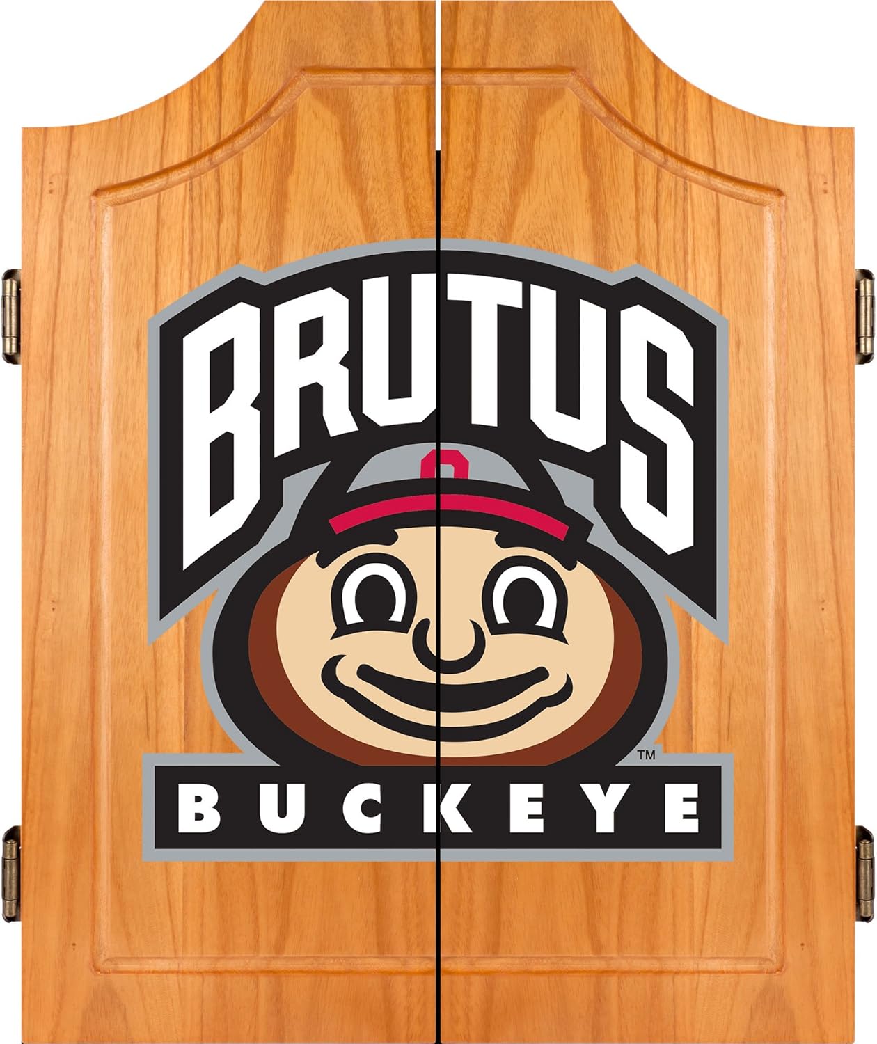 NCAA Ohio State University Wood Dart Cabinet Set : Sports Fan Dart Equipment : Sports & Outdoors
