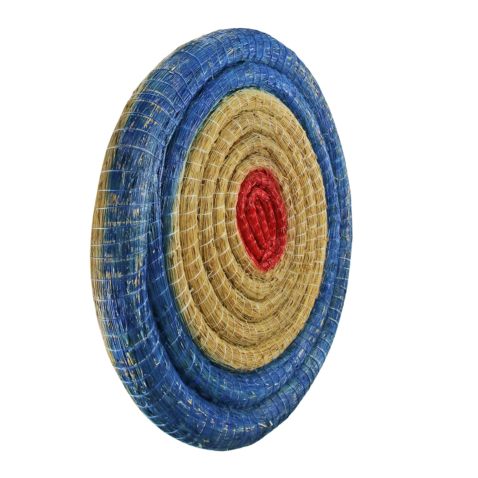 Runde Strohscheibe Deluxe - Ø 80 cm | Dicke: 8 cm | blau-rot, Zielscheibe für Pfeil und Bogen, Bogenschießen Kinder Erwachsene - Stroh Ziel ohne Ständer