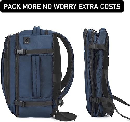 Miniatura 7 de ECOHUB Mochila de viaje para artículos personales con 13 bolsillos, bolsas de transporte para aviones, Azul, Negocios