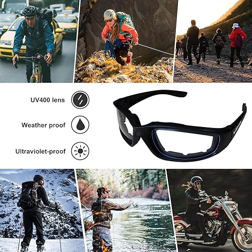 Miniatura 2 de Motorcycle Riding Glasses Foam Padded Eyeglass Motocross Goggles Windproof Dustproof Anti-Glare UV Protection Motorcycle Sunglasses for Outdoor