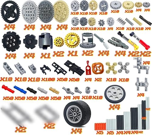 Vista 4 de SEEMEY Kit de función de potencia de 32 piezas y 844 pines-engranajes-ejes, compatible con piezas Lego-Technic