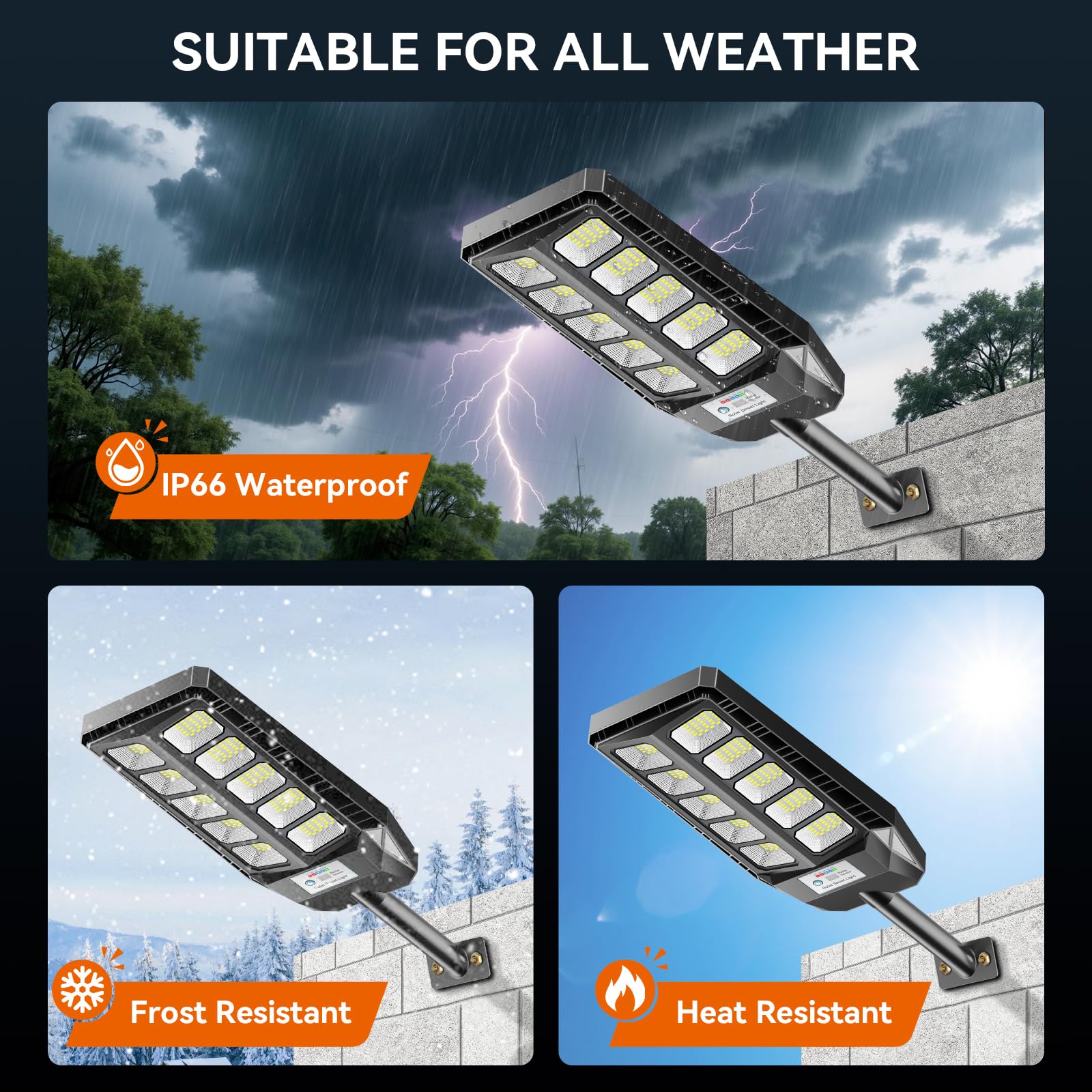 600W Lampione Solare LED Esterno Lampioni Solari a LED da Esterno, 330 LED Luminosi, 6500K, 4 Modalità con Telecomando, IP67 Impermeabile, Grandangolo 240°, Alta Efficienza 30% per Strada