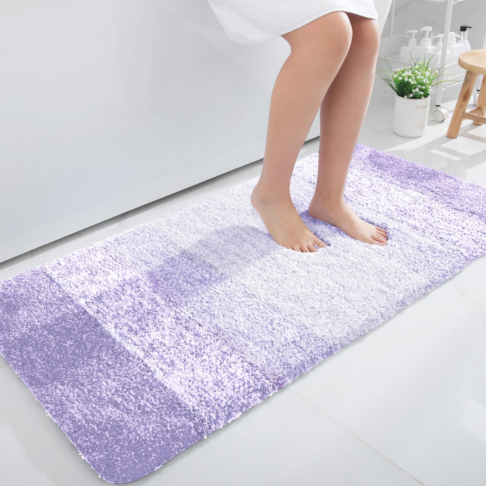 OLANLY Bathroom Runner Rug 44x24, Extra Soft Absorbent Microfiber Bath Rugs