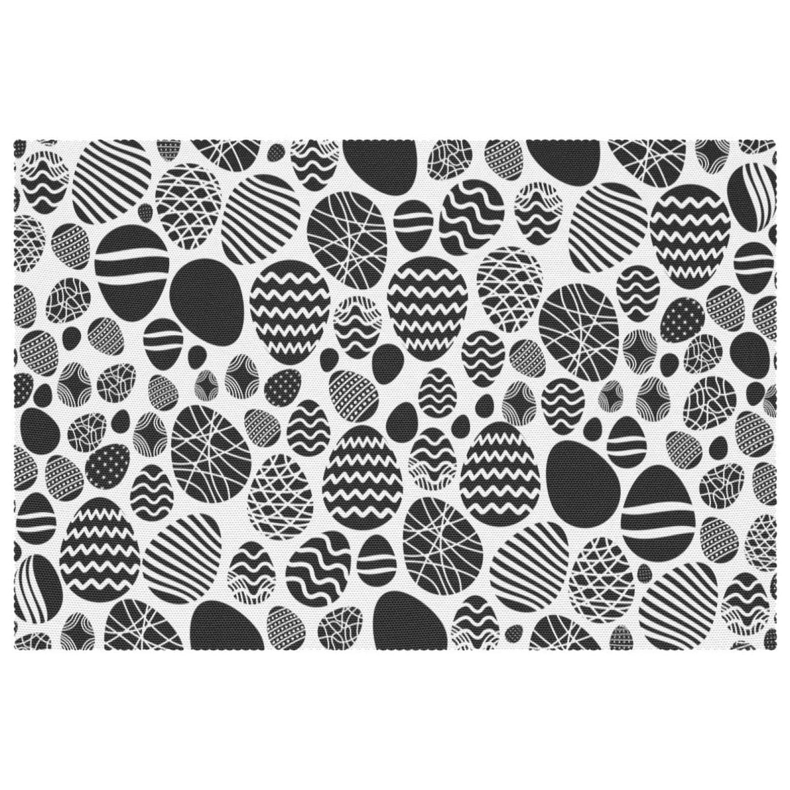 Set de table noir antidérapant lot de 6 pour repas de salle à manger chic