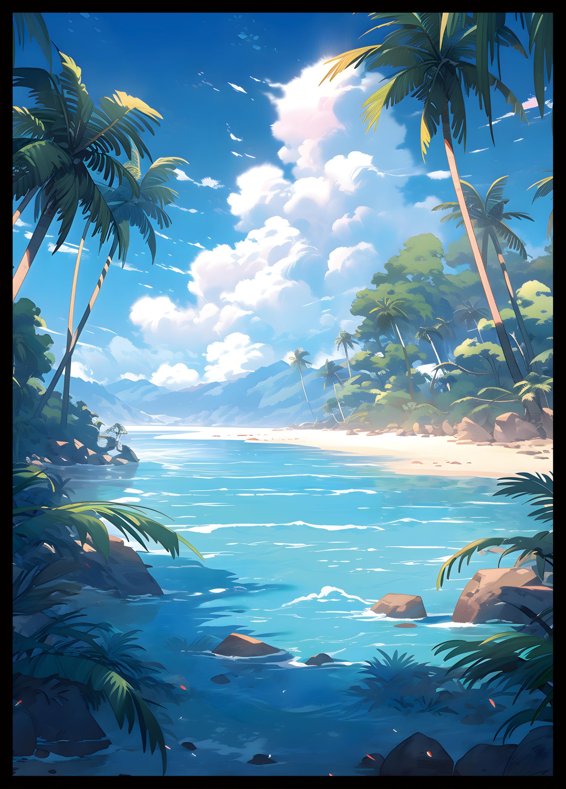 MTG Card Sleeves - Tropical Island(Green Blue) - Fantasy Dual Lands Series - Ultra Clear Front & Matte Finish Back, 100 Count Standard Size TCG Art Sleeves for Magic The Gathering