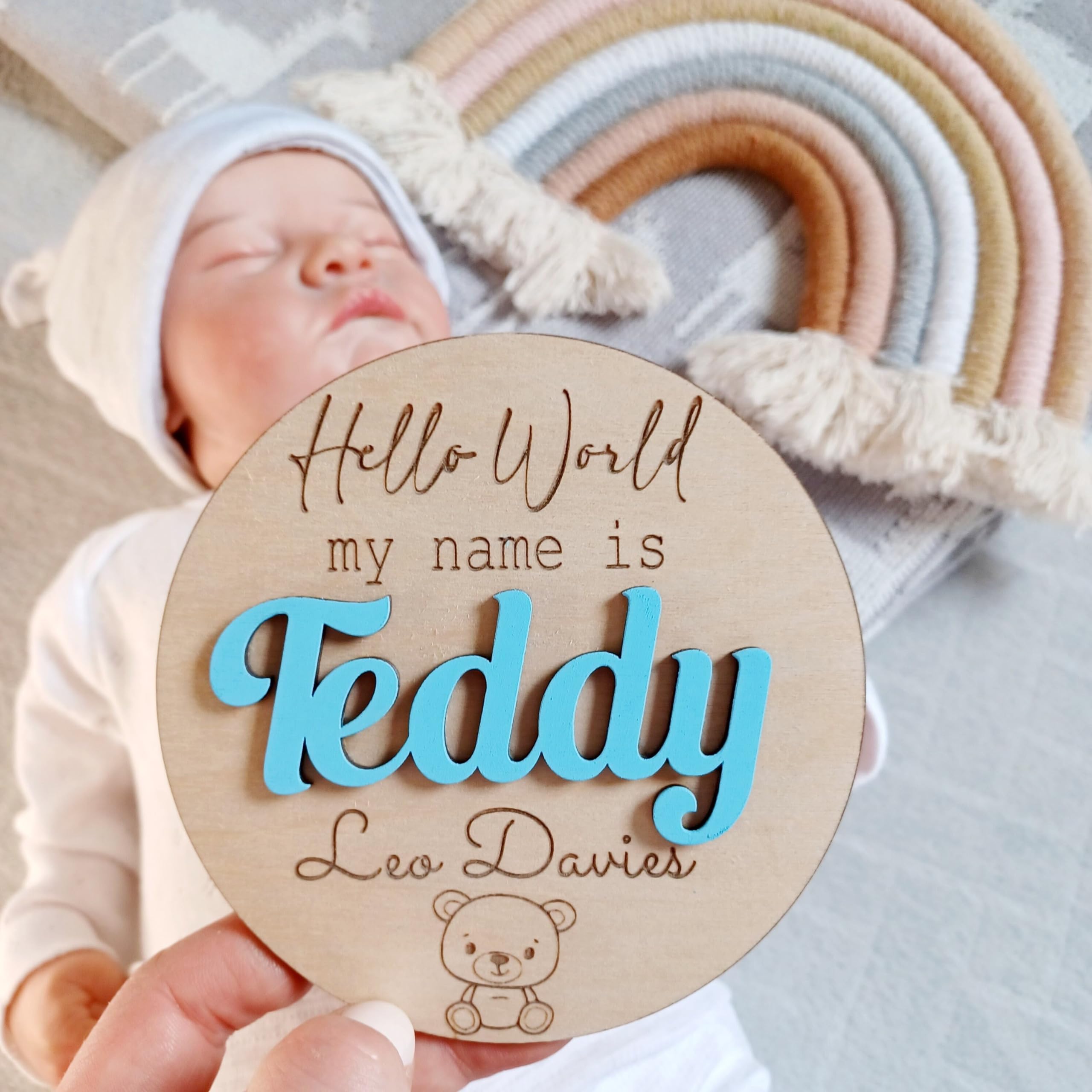 Wooden Baby Milestone Cards | Personalised Baby Announcement | Pregnancy Announcement Sign | Maternity Announcement | Monthly Age Milestones (Full Set, White)