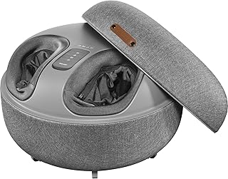 Beurer FM 120 2-in-1 Shiatsu Foot Massager and Modern Stool, Soothing Air Compression Massage for Relaxation and Regeneration with Switchable Heat Function, High-Quality Textile