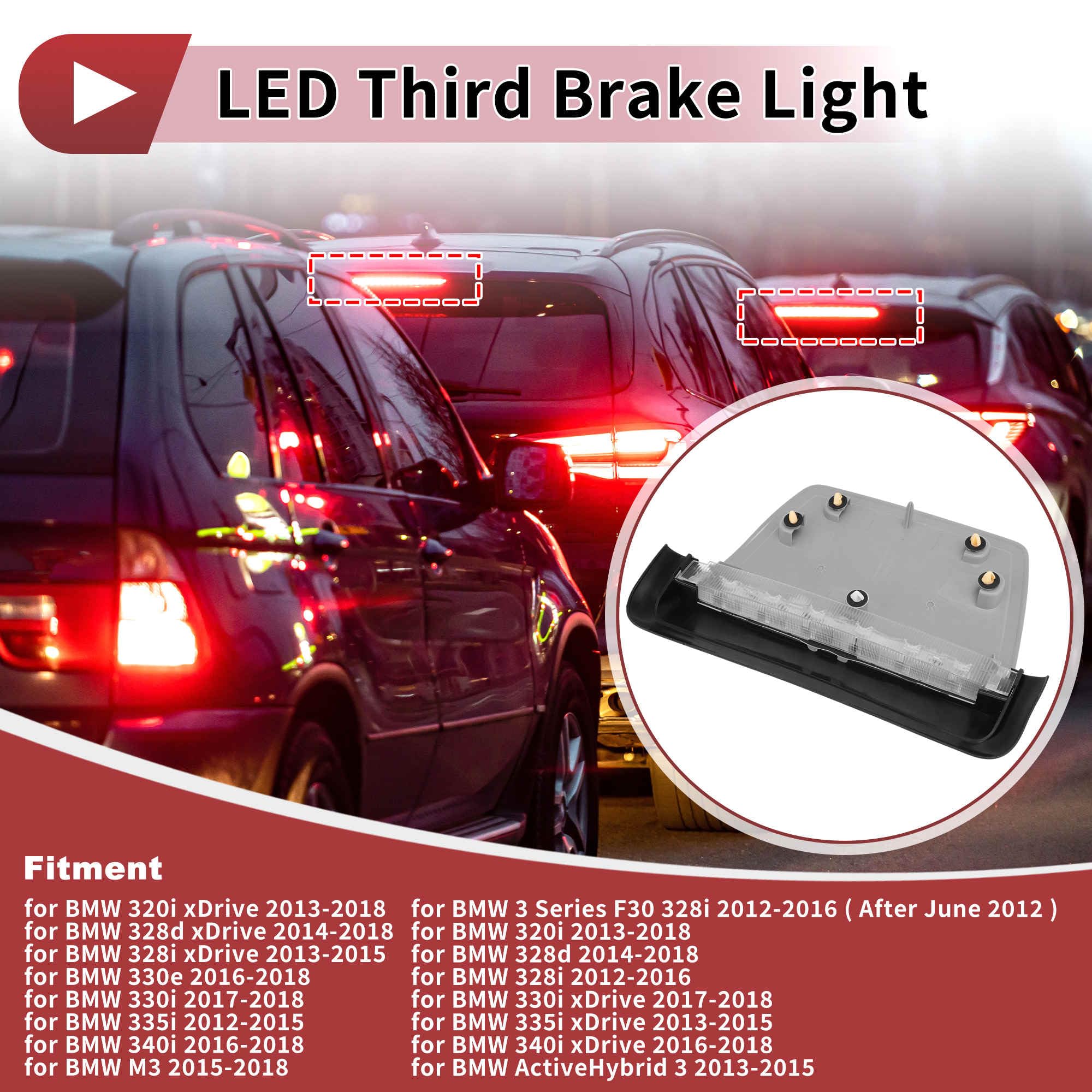 LED Terza Luce Di Stop Per BMW 3 Series F30 328i 2012-2016 7259855 Rosso 3a Luce Di Stop Montata In Alto Per BMW 328i 330i 335i Numero 63257259855 Grigio