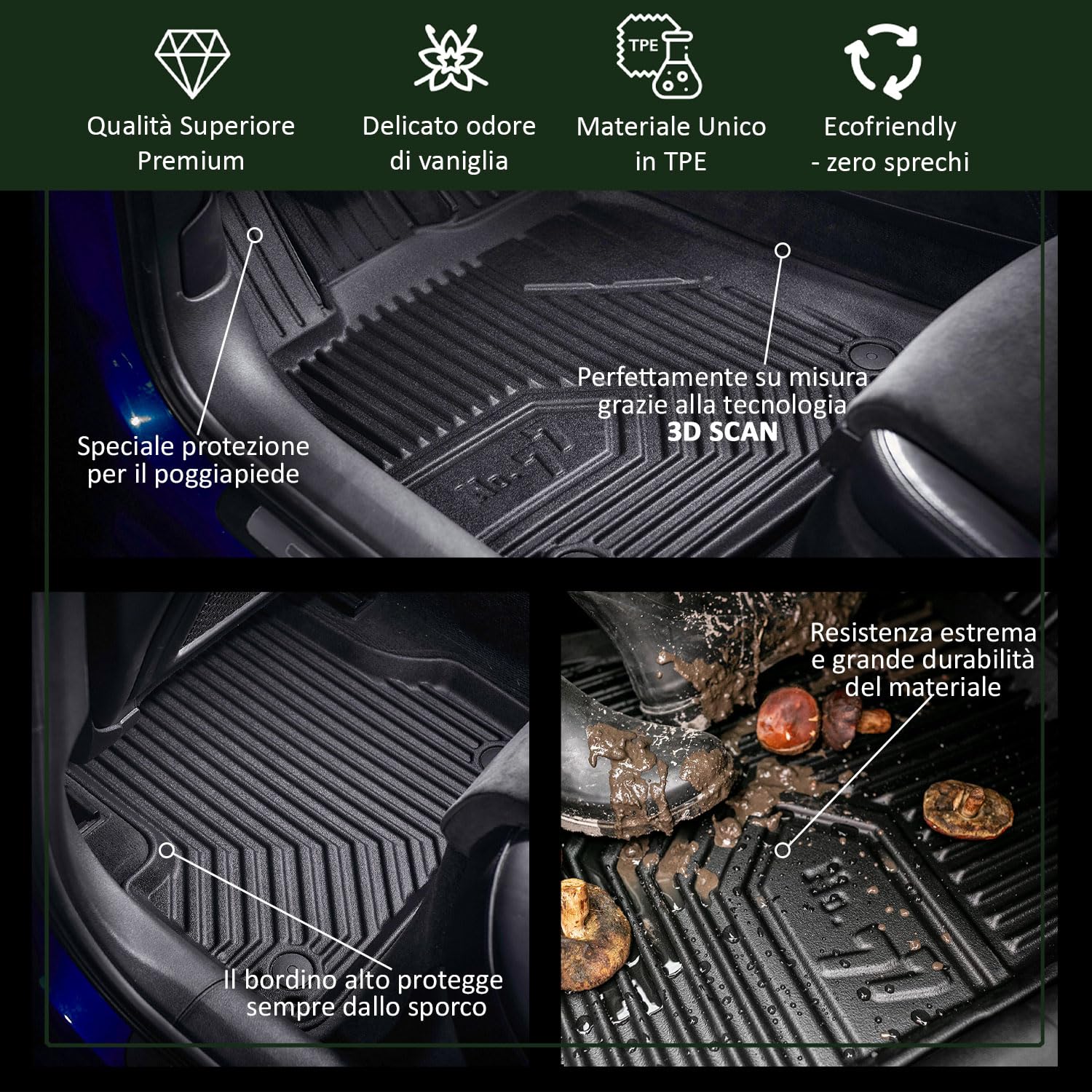 IMJ-Global Alfombrillas de Coche de Goma No.77 a Medida compatibles con Ebro S700 a Partir de 2023, Juego Completo de Alfombrillas de Coche para Mejorar el Look y la deportividad