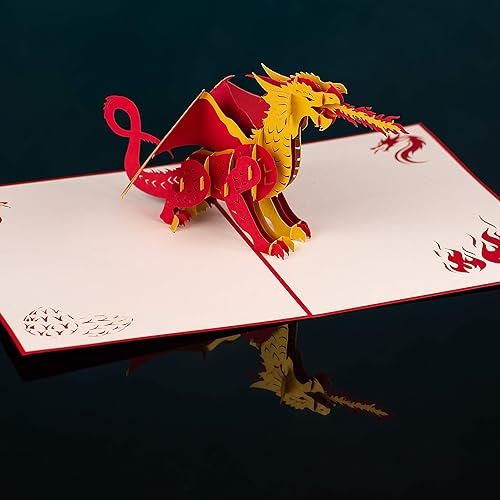 Miniatura 3 de Devine Cards - Tarjeta desplegable de dragón  Tarjetas de cumpleaños 3D para mujeres, niños, mamá y papá  Tarjetas de felicitación Love