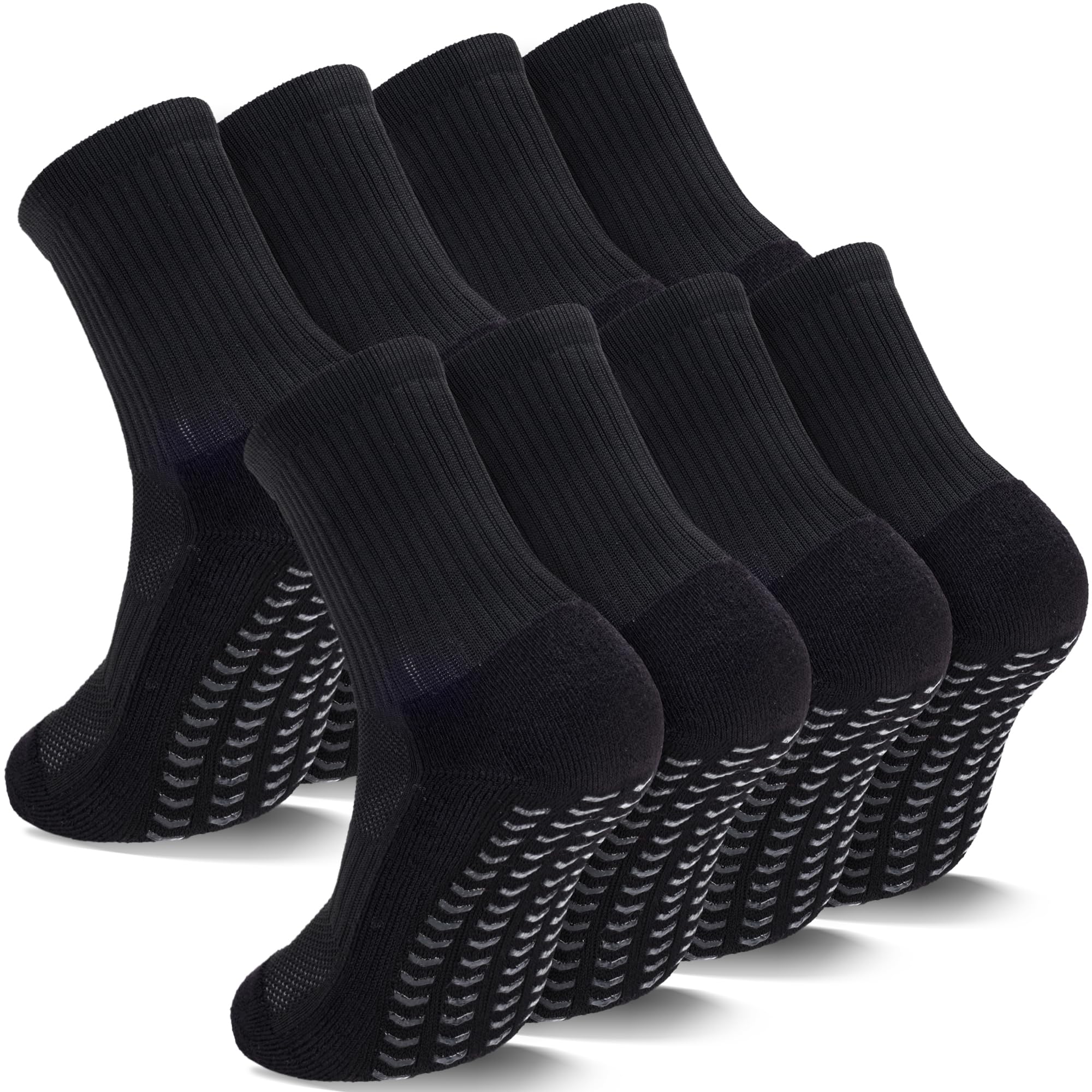 2/4 Pairs Kids Youth Grip Soccer Socks Cushioned Non Slip Athletic Sports Socks for Boys Girls Football Basketball