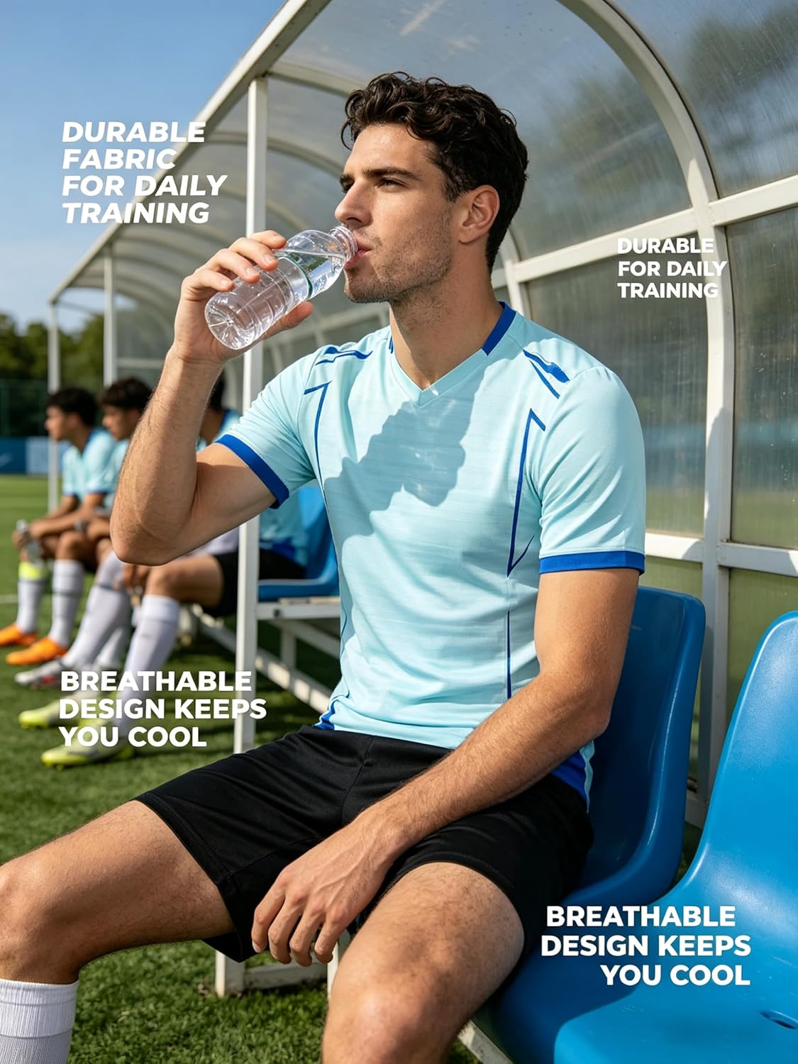 Customizable Soccer Jersey Kit, Quick Dry Breathable Unisex Uniform for Youth & Adults, Team Practice Games School PE
